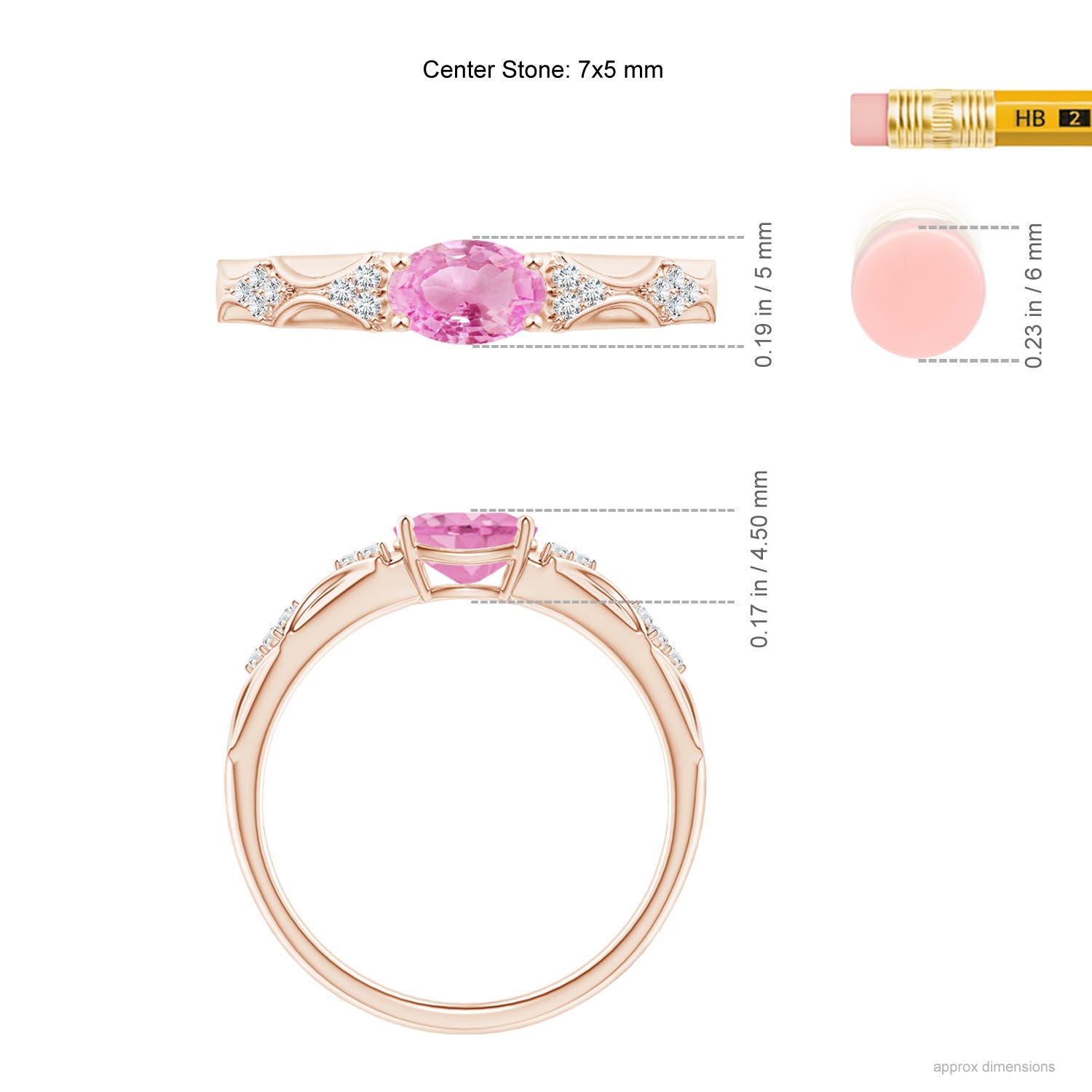 A - Pink Sapphire / 0.89 CT / 14 KT Rose Gold