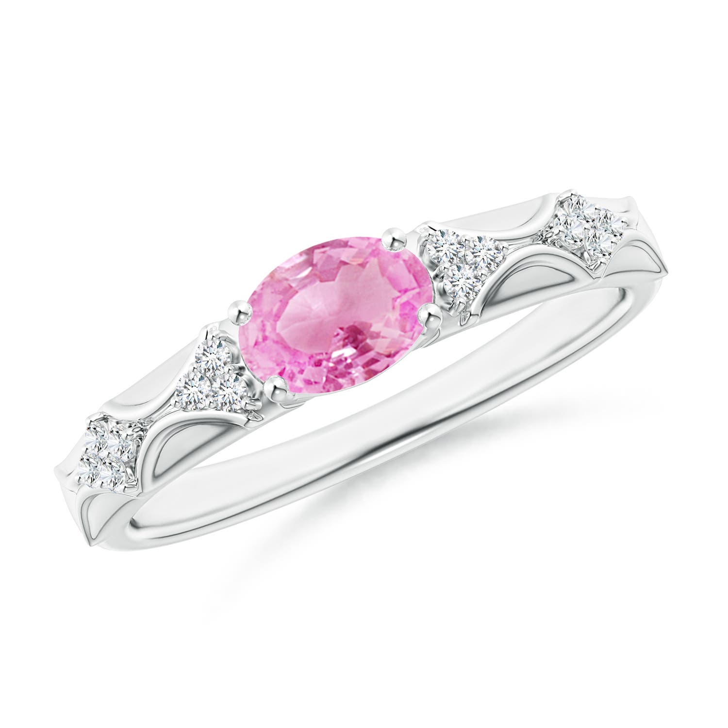 A - Pink Sapphire / 0.89 CT / 14 KT White Gold