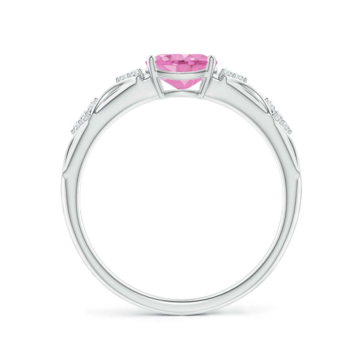 A - Pink Sapphire / 0.89 CT / 14 KT White Gold