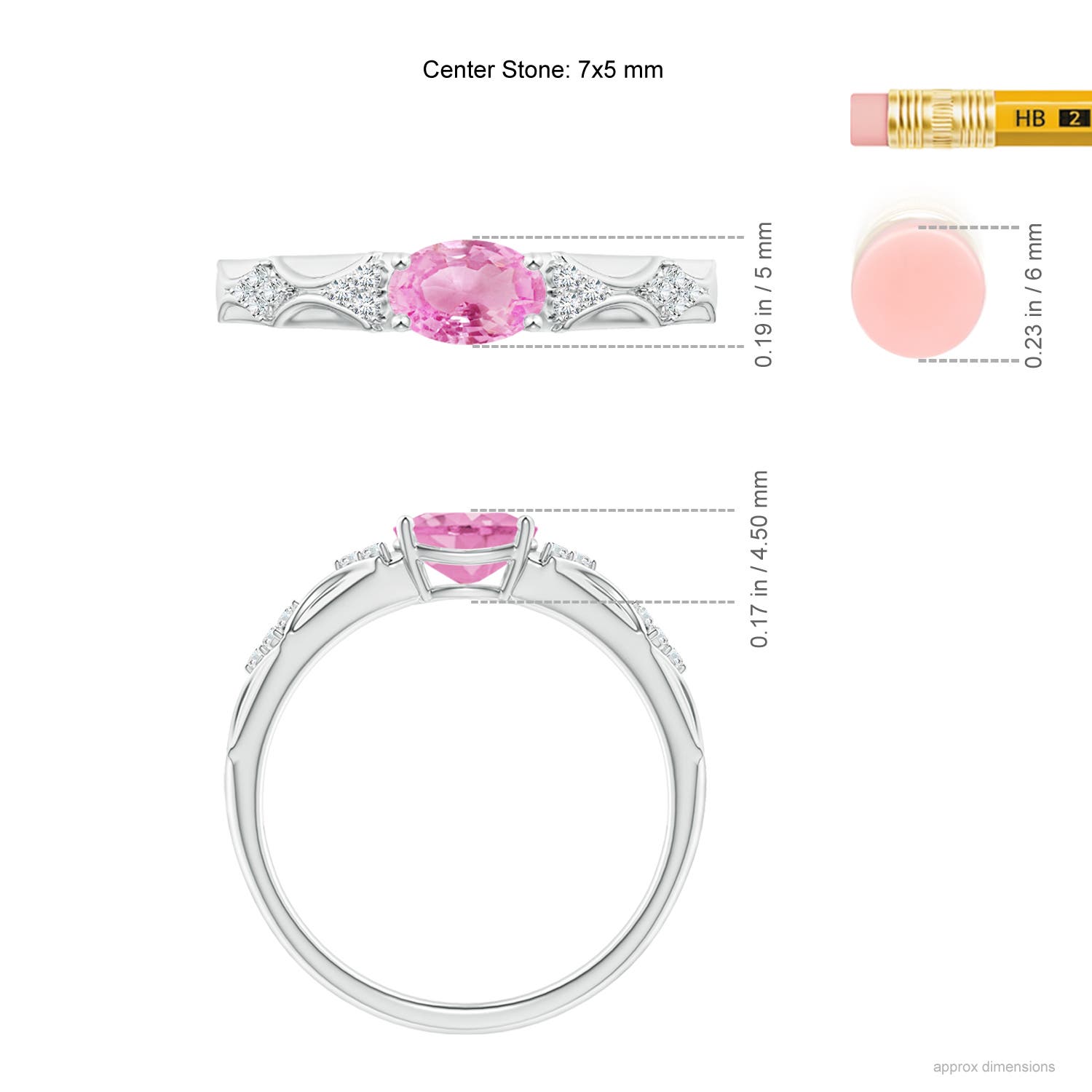 A - Pink Sapphire / 0.89 CT / 14 KT White Gold