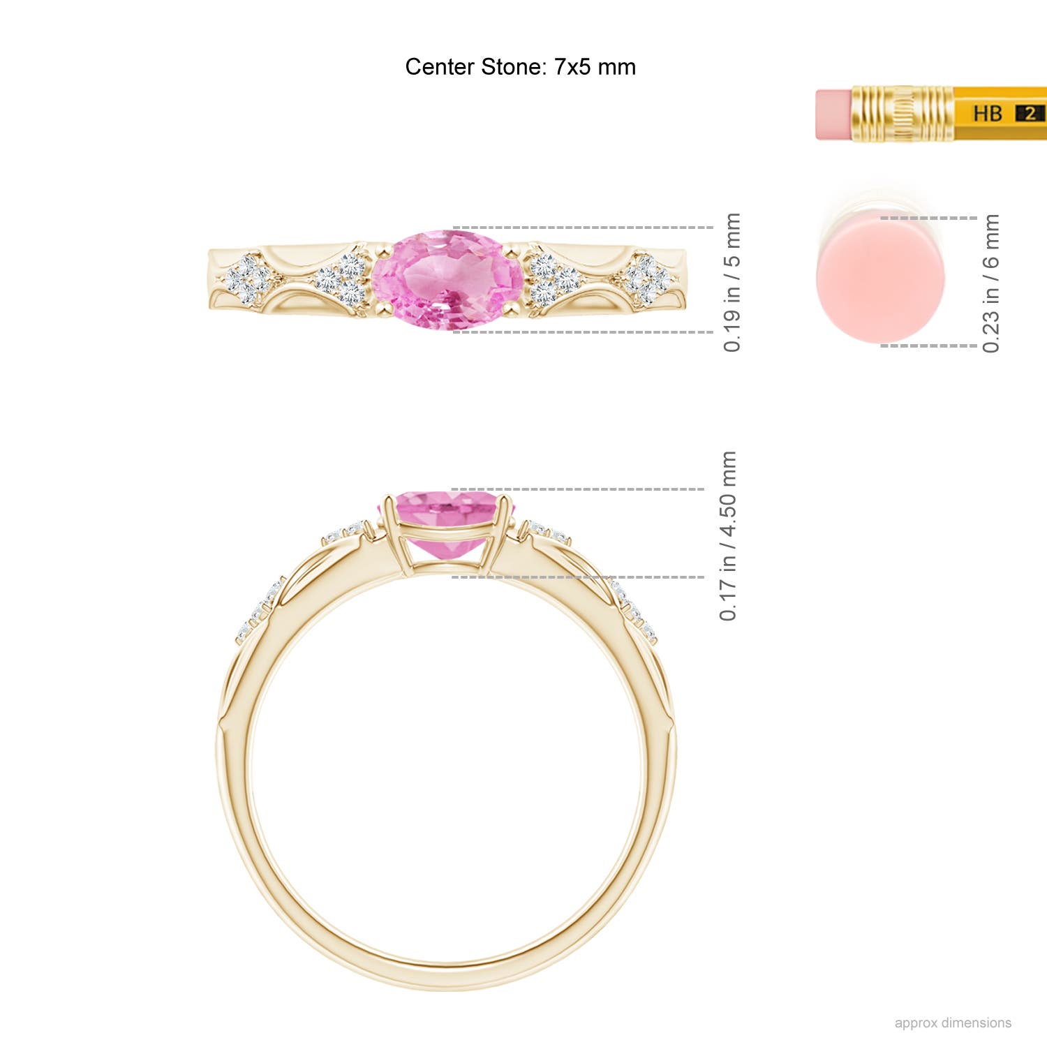 A - Pink Sapphire / 0.89 CT / 14 KT Yellow Gold