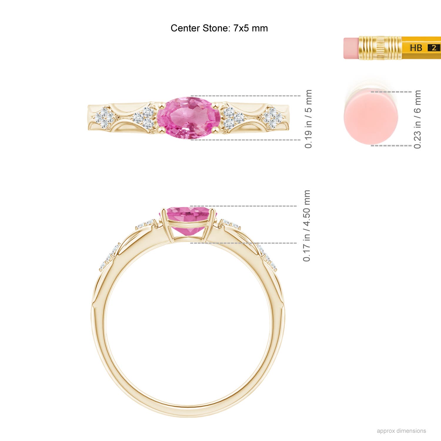 AA - Pink Sapphire / 0.89 CT / 14 KT Yellow Gold