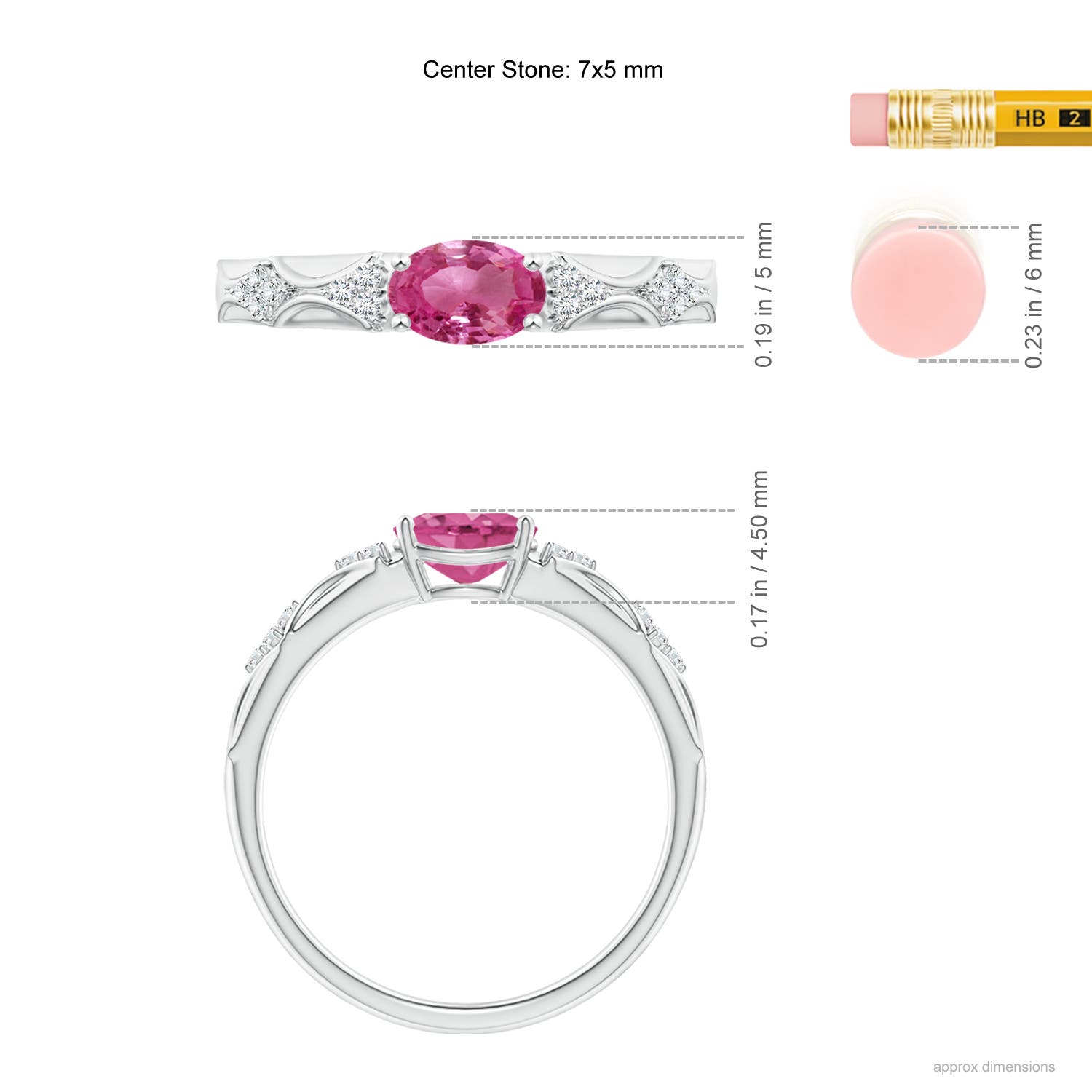 AAAA - Pink Sapphire / 0.89 CT / 14 KT White Gold