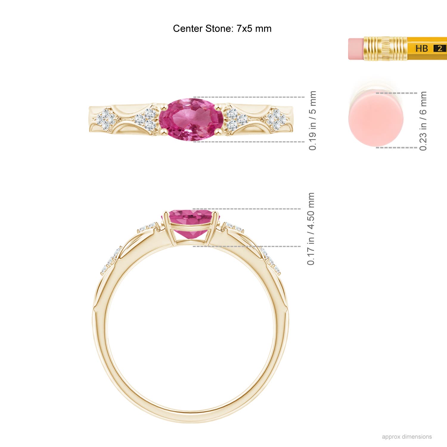 AAAA - Pink Sapphire / 0.89 CT / 14 KT Yellow Gold