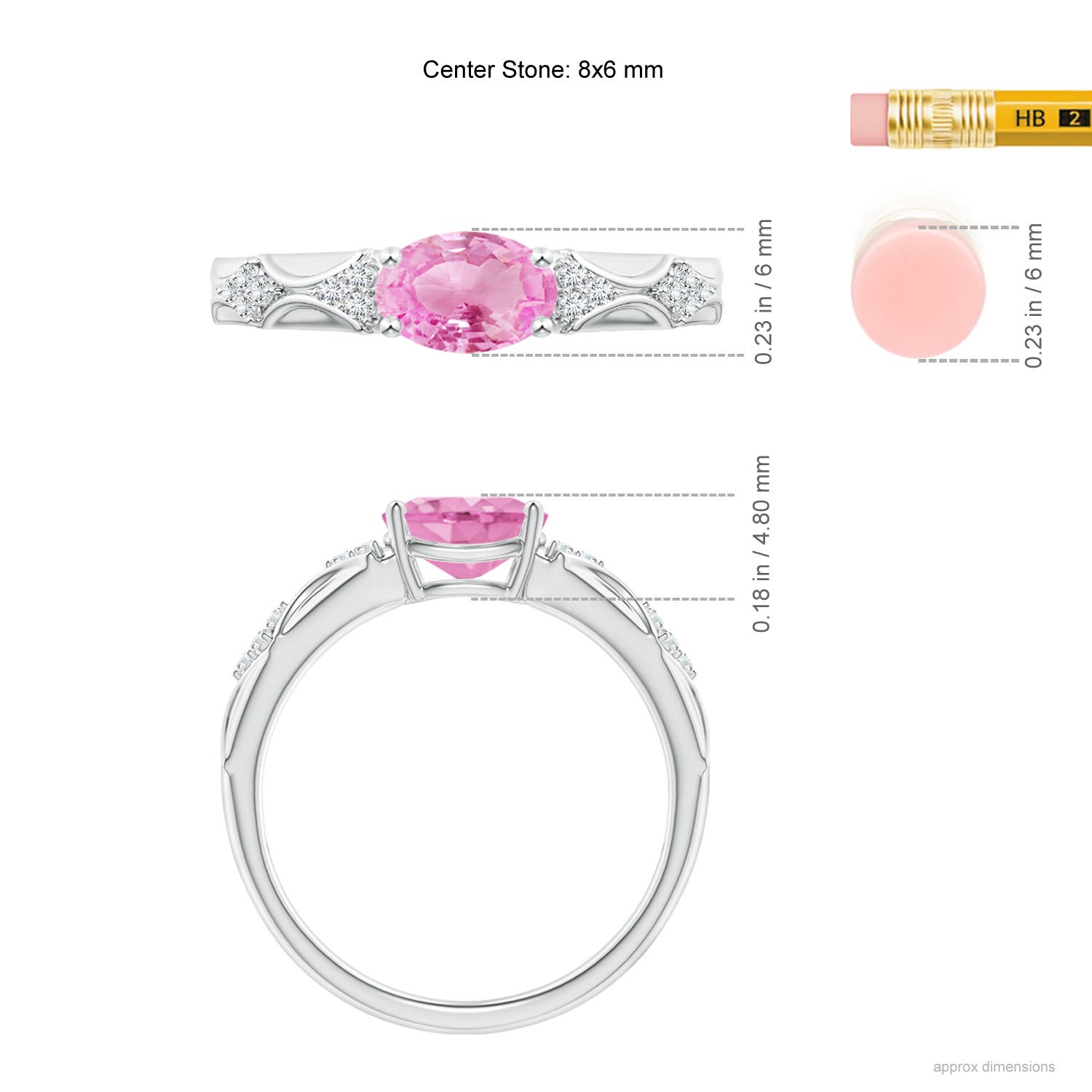 A - Pink Sapphire / 1.52 CT / 14 KT White Gold