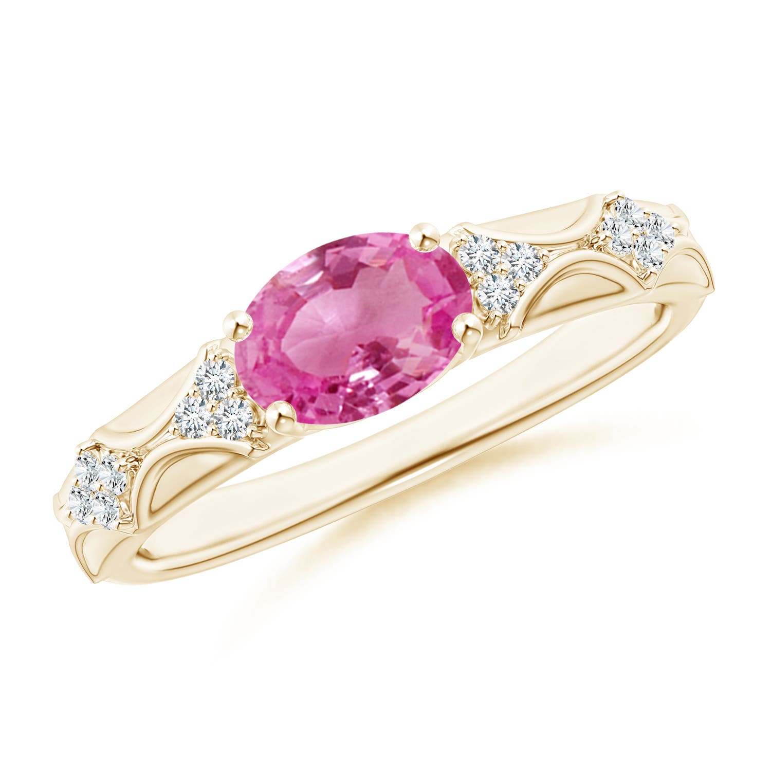 AAA - Pink Sapphire / 1.52 CT / 14 KT Yellow Gold