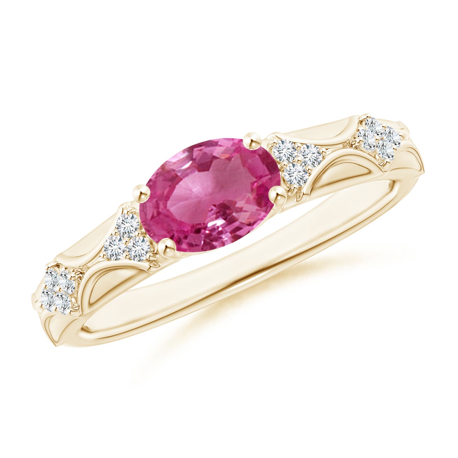 AAAA - Pink Sapphire / 1.52 CT / 14 KT Yellow Gold