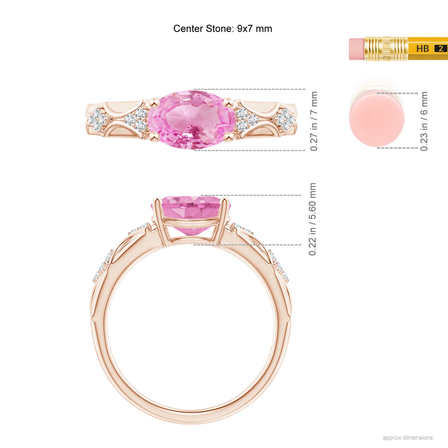 A - Pink Sapphire / 1.98 CT / 14 KT Rose Gold