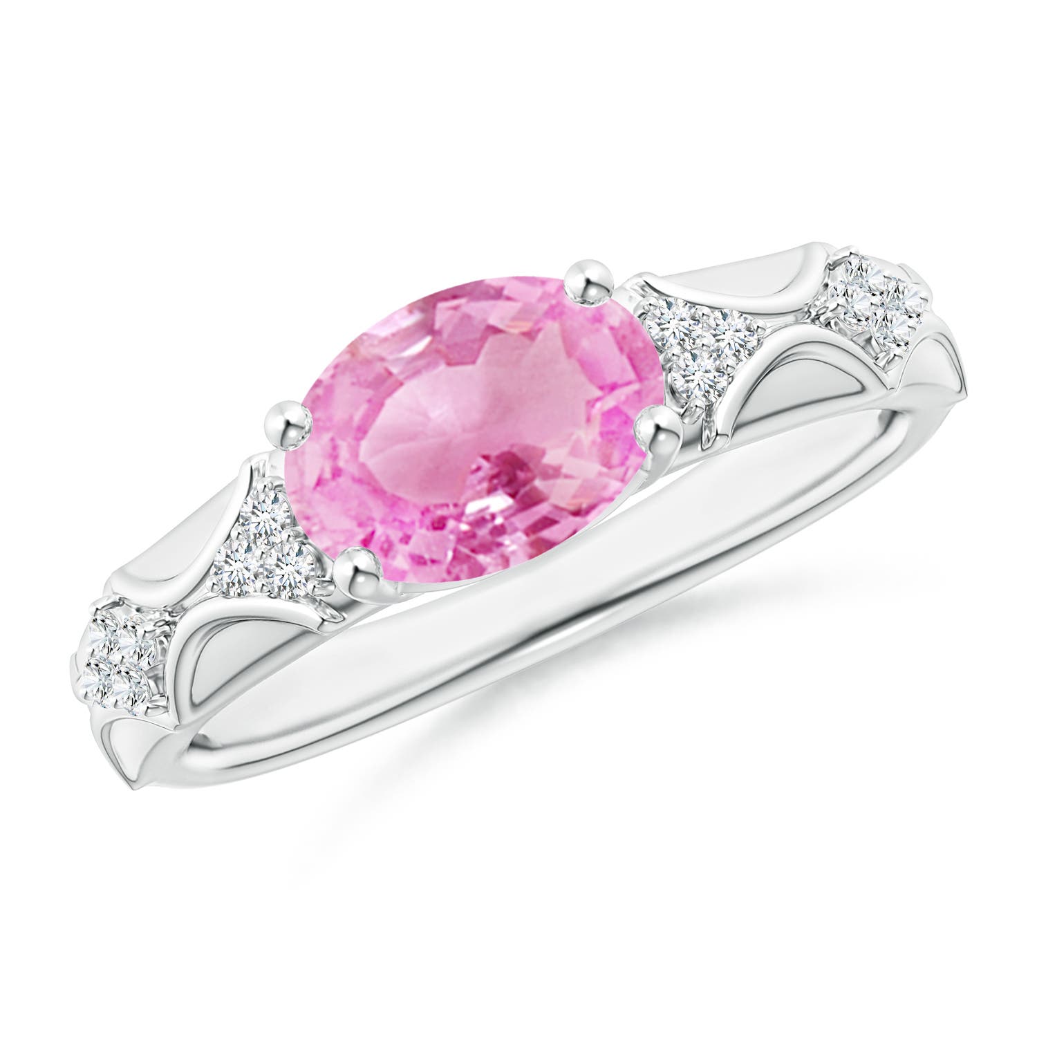 A - Pink Sapphire / 1.98 CT / 14 KT White Gold