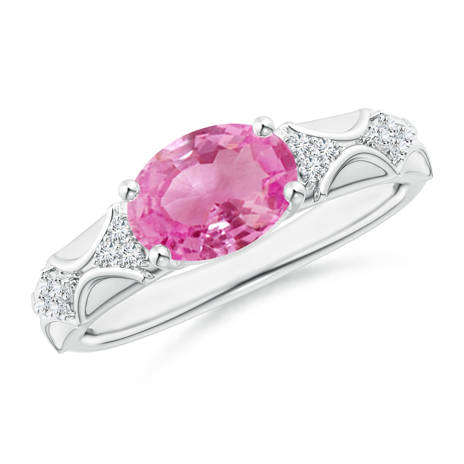 AA - Pink Sapphire / 1.98 CT / 14 KT White Gold