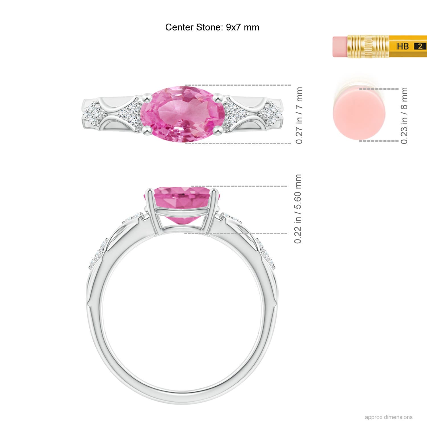 AA - Pink Sapphire / 1.98 CT / 14 KT White Gold