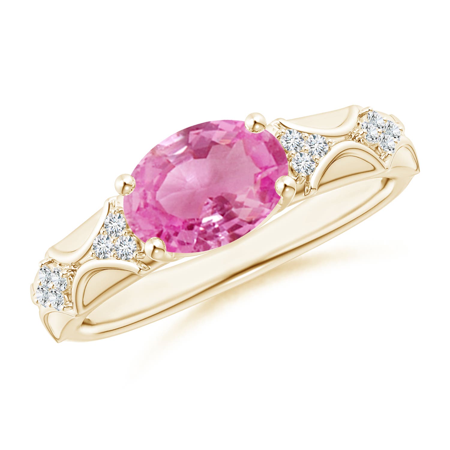 AA - Pink Sapphire / 1.98 CT / 14 KT Yellow Gold