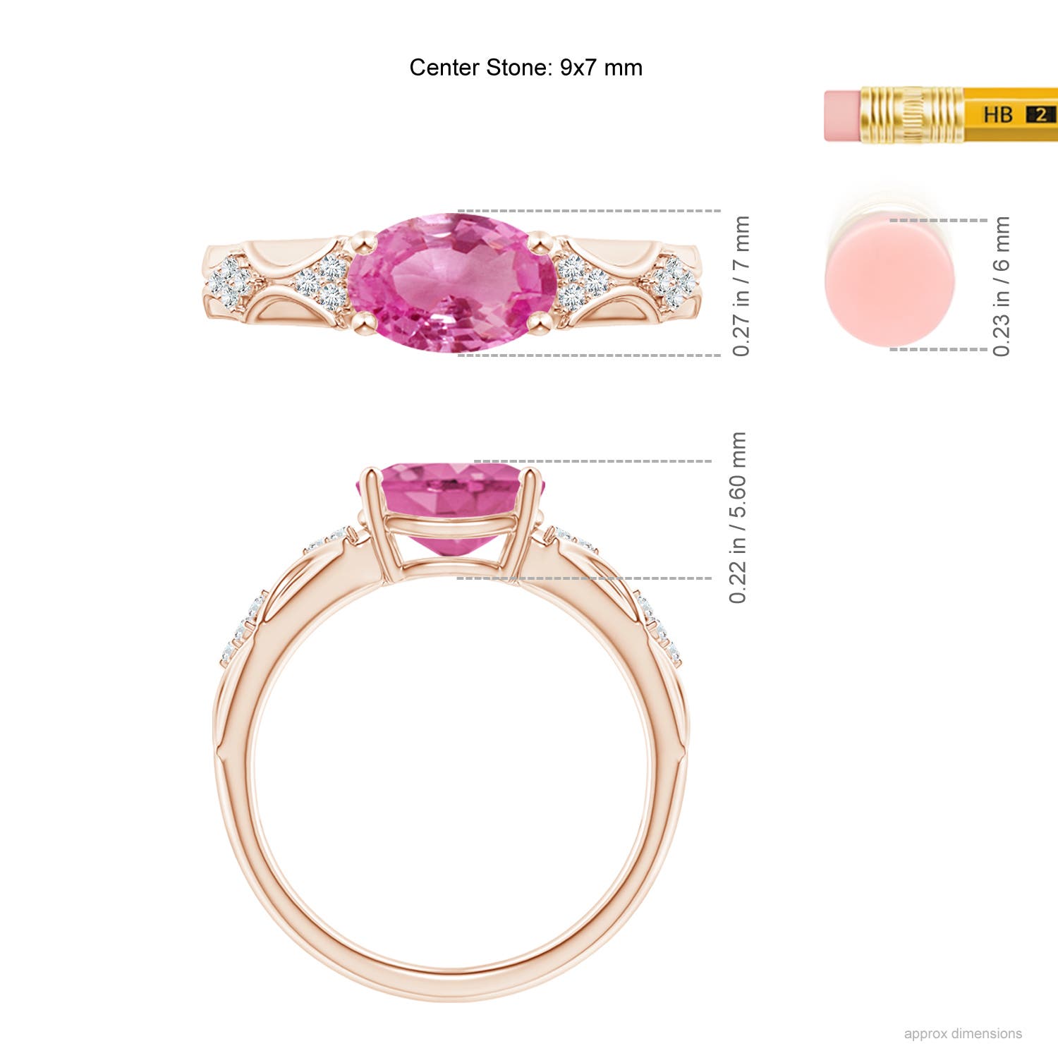 AAA - Pink Sapphire / 1.98 CT / 14 KT Rose Gold