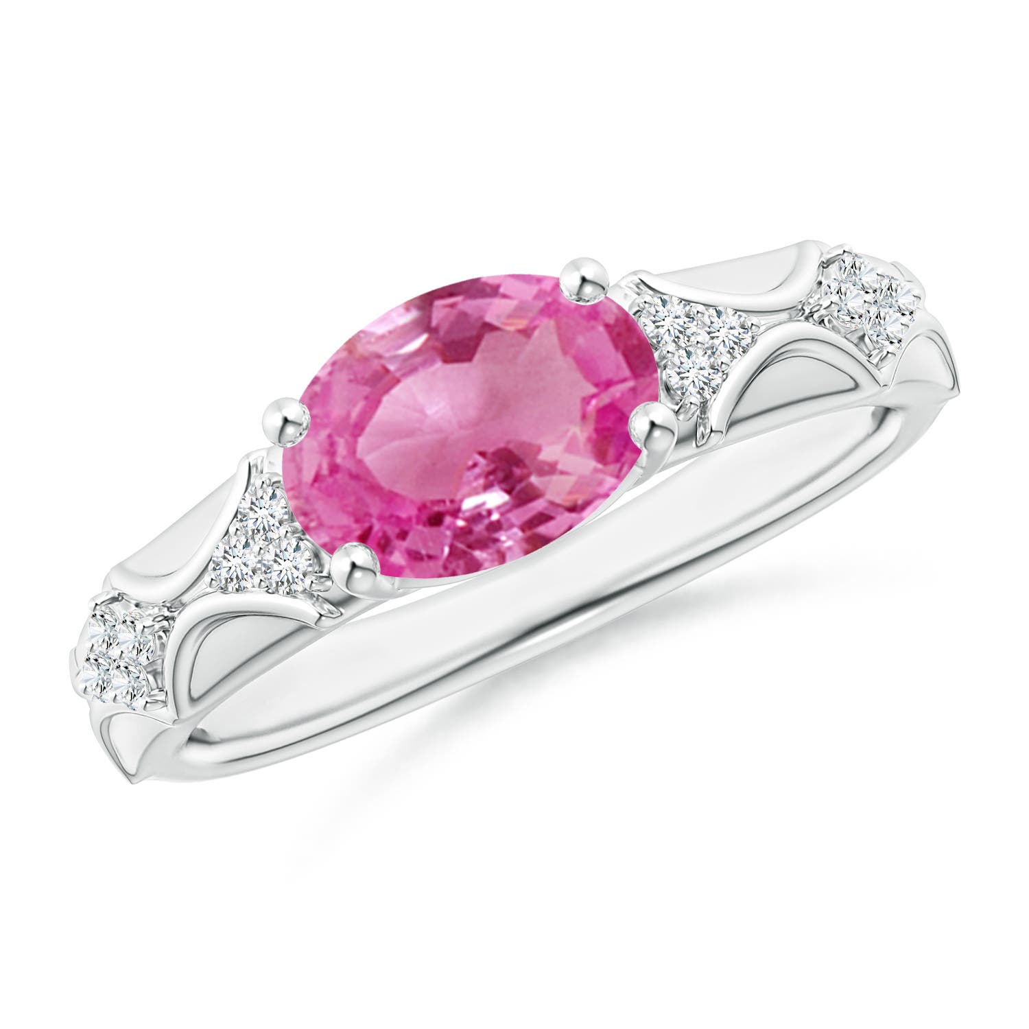 AAA - Pink Sapphire / 1.98 CT / 14 KT White Gold