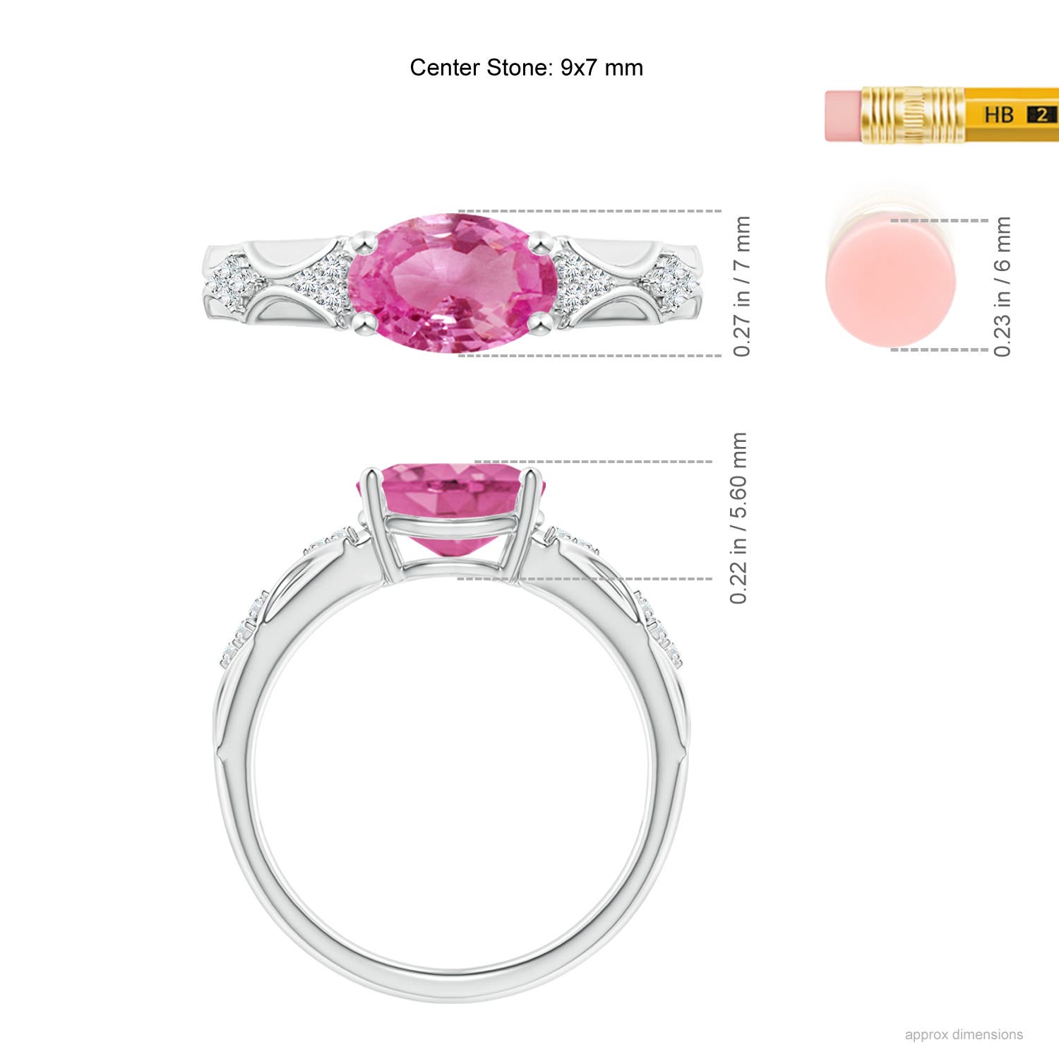 AAA - Pink Sapphire / 1.98 CT / 14 KT White Gold