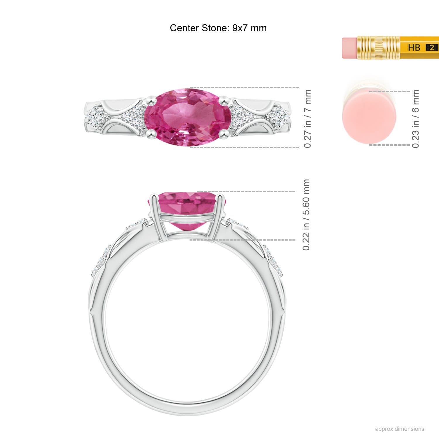 AAAA - Pink Sapphire / 1.98 CT / 14 KT White Gold