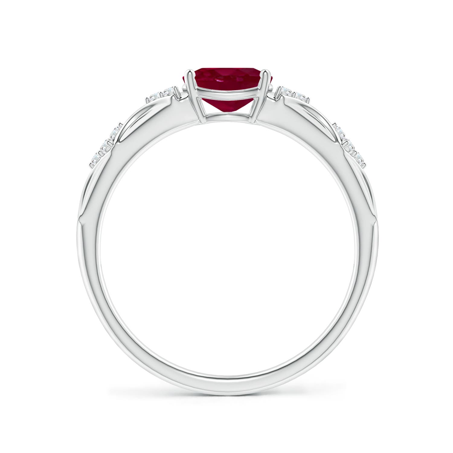 A - Ruby / 1.04 CT / 14 KT White Gold