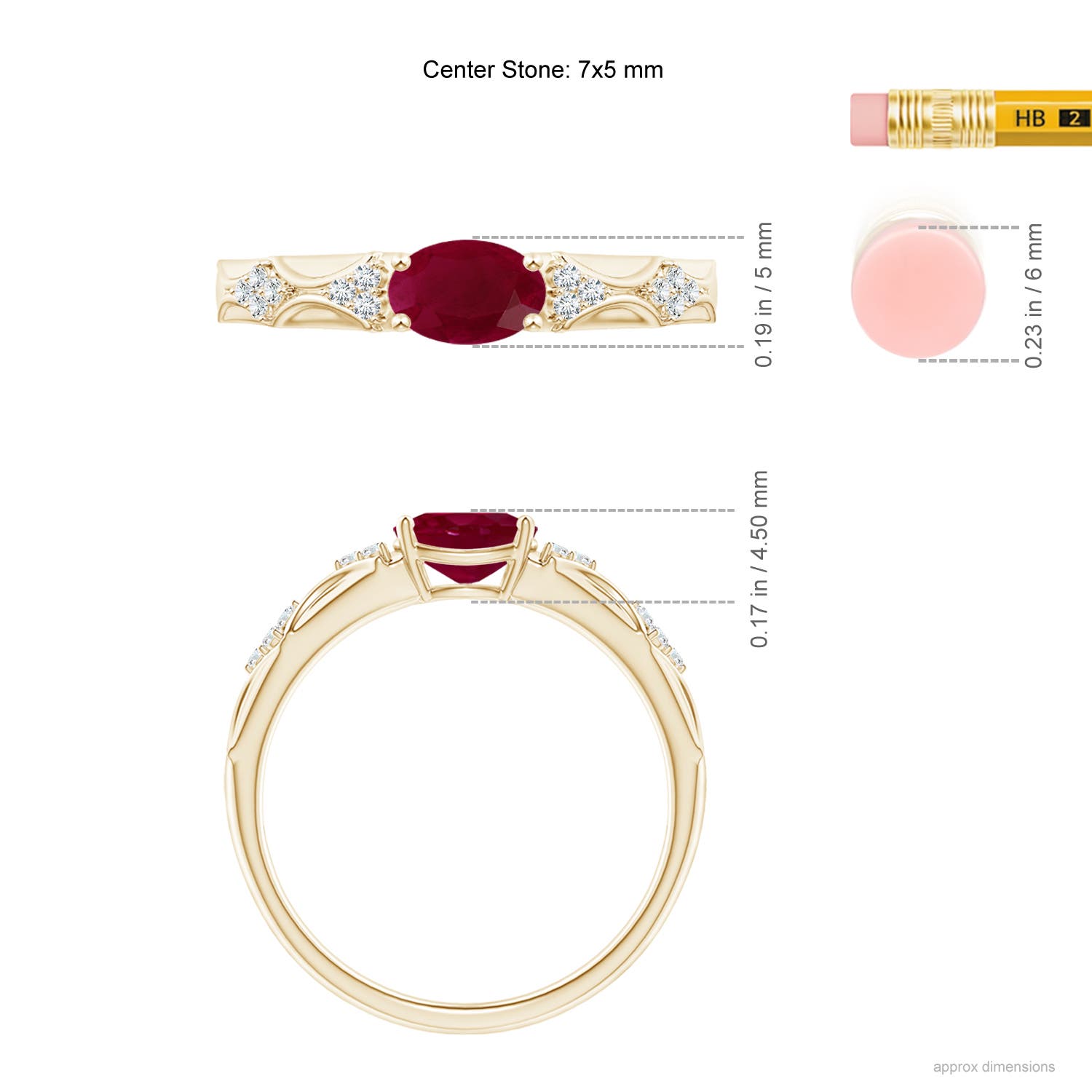 A - Ruby / 1.04 CT / 14 KT Yellow Gold