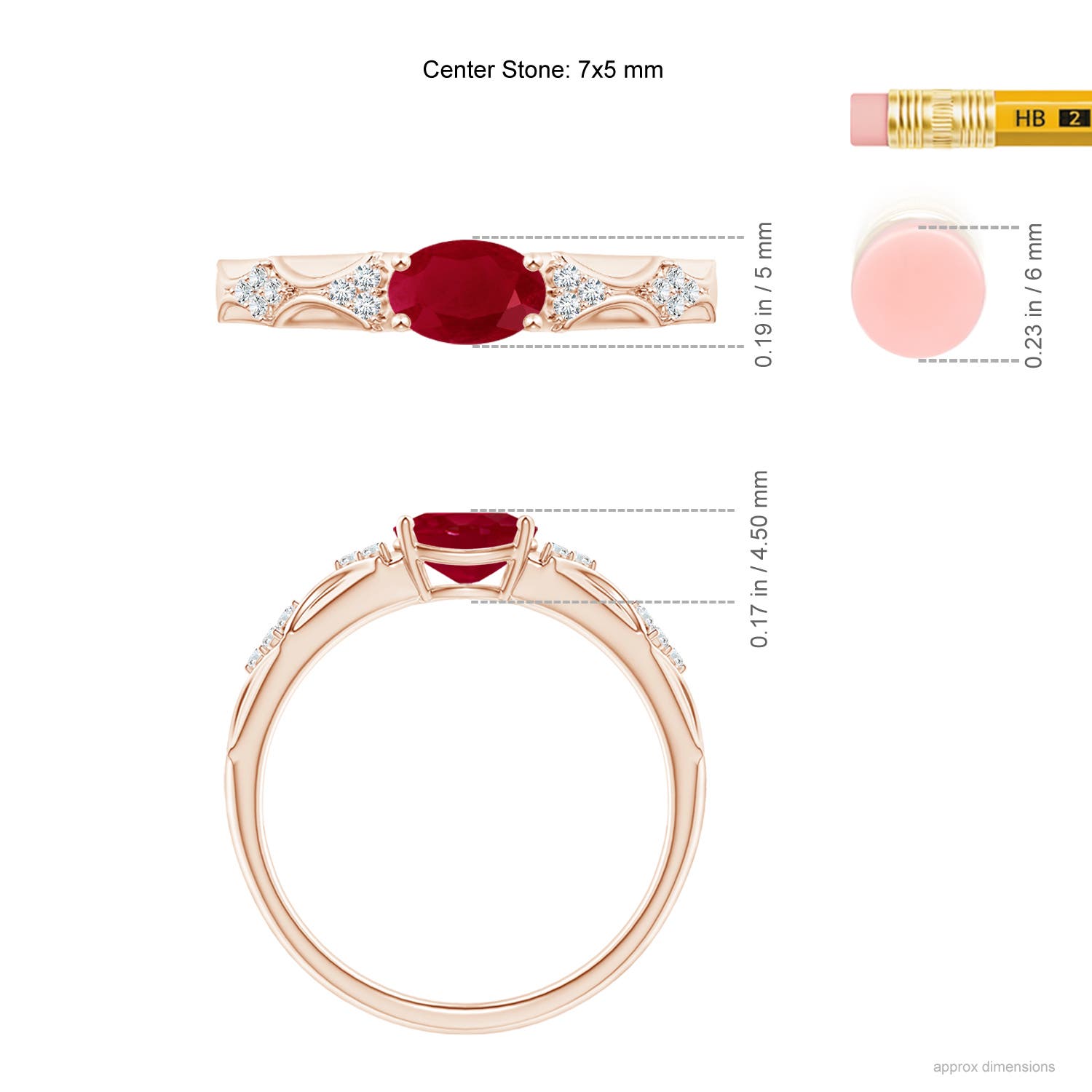 AA - Ruby / 1.04 CT / 14 KT Rose Gold