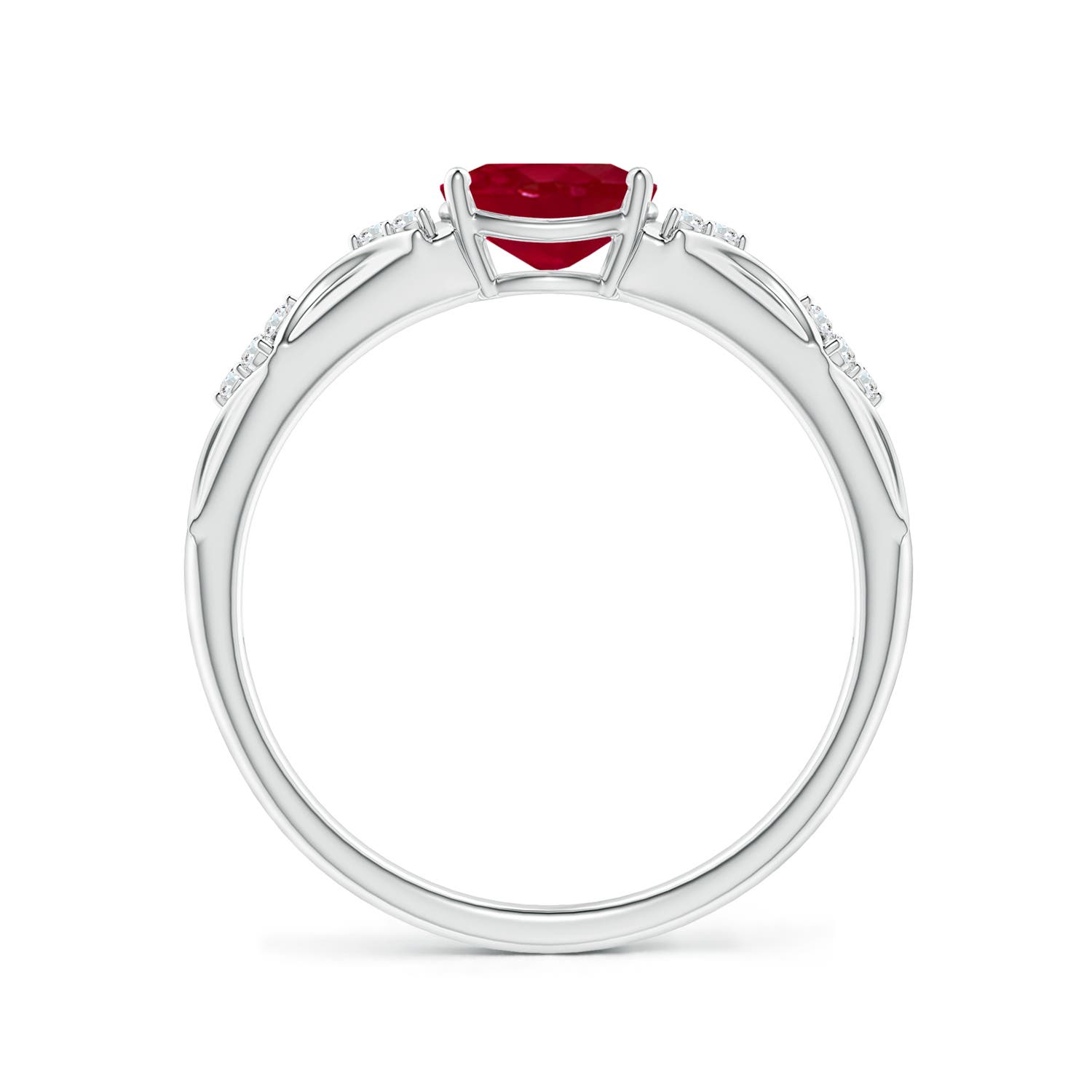 AA - Ruby / 1.04 CT / 14 KT White Gold