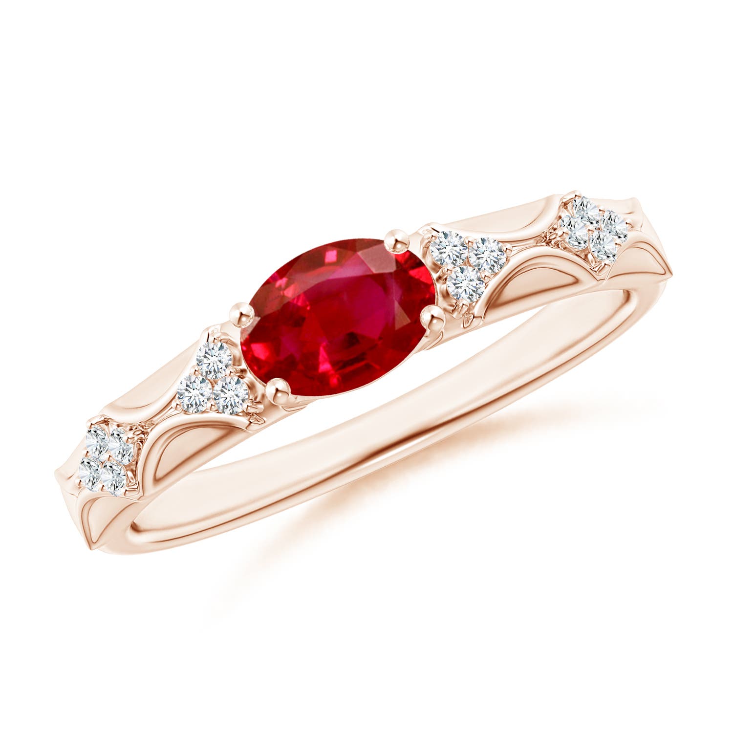 AAA - Ruby / 1.04 CT / 14 KT Rose Gold