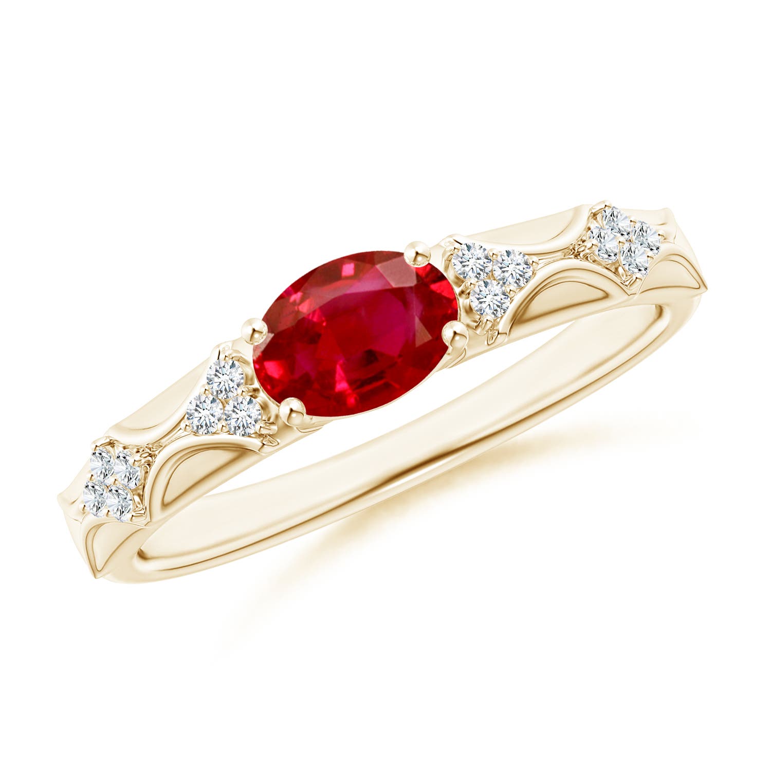 AAA - Ruby / 1.04 CT / 14 KT Yellow Gold