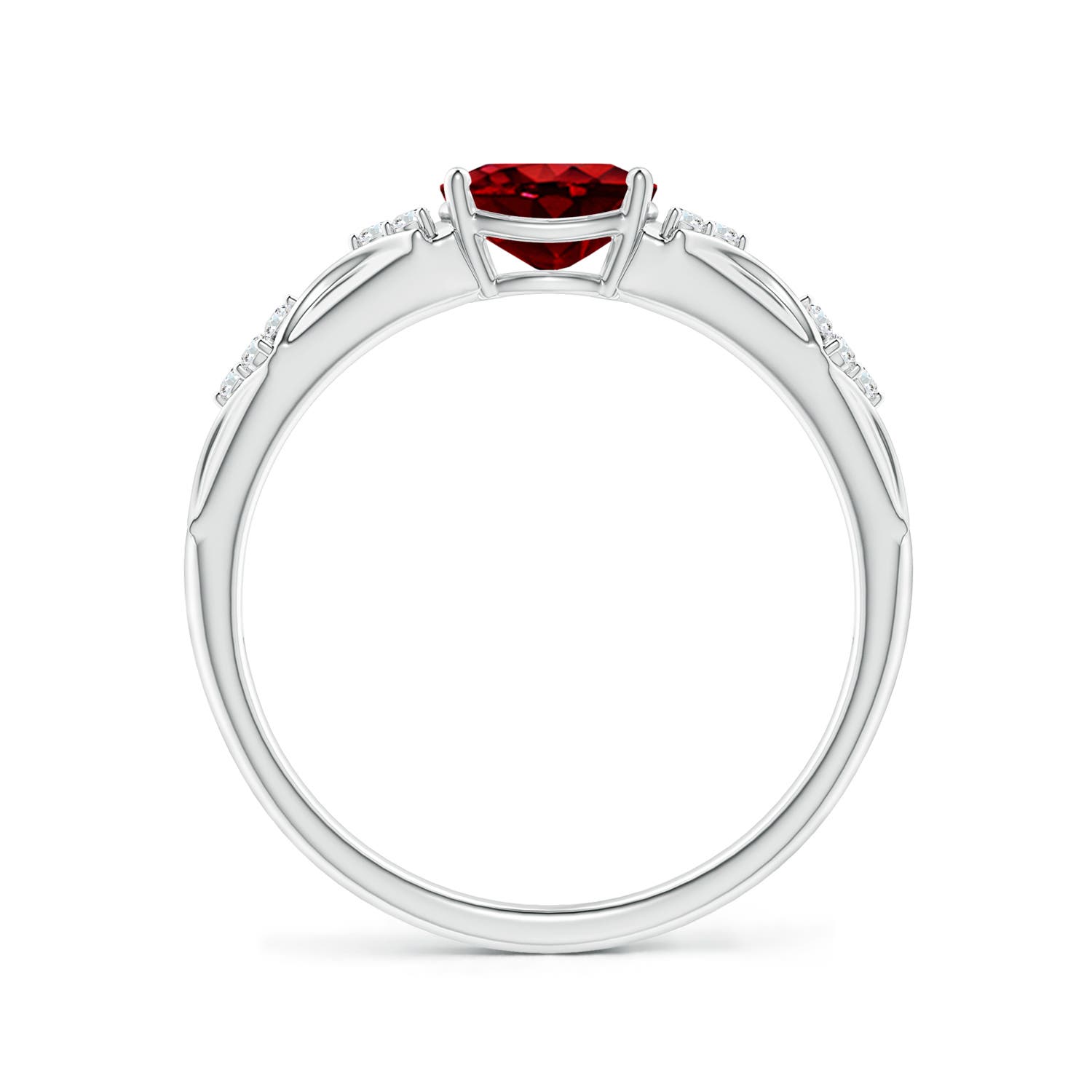 AAAA - Ruby / 1.04 CT / 14 KT White Gold