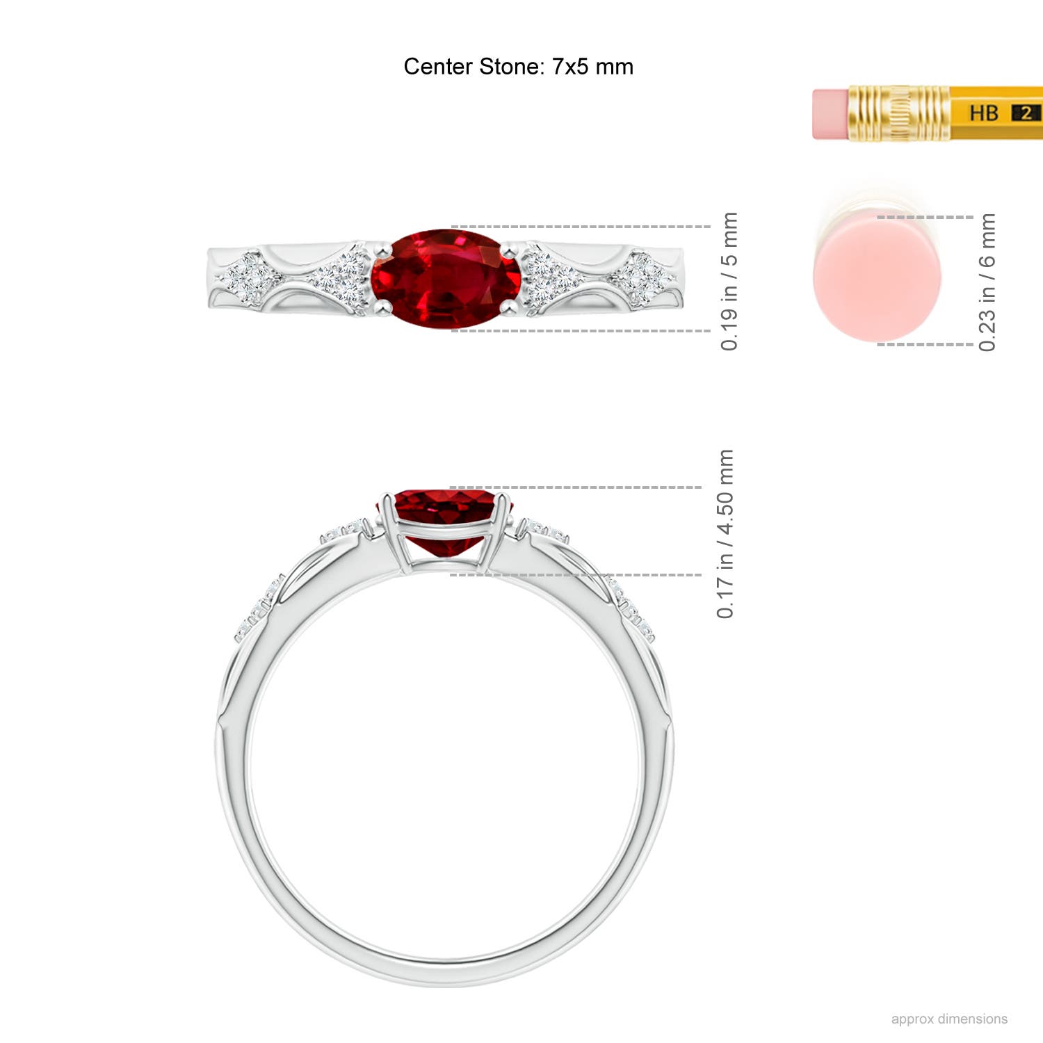 AAAA - Ruby / 1.04 CT / 14 KT White Gold