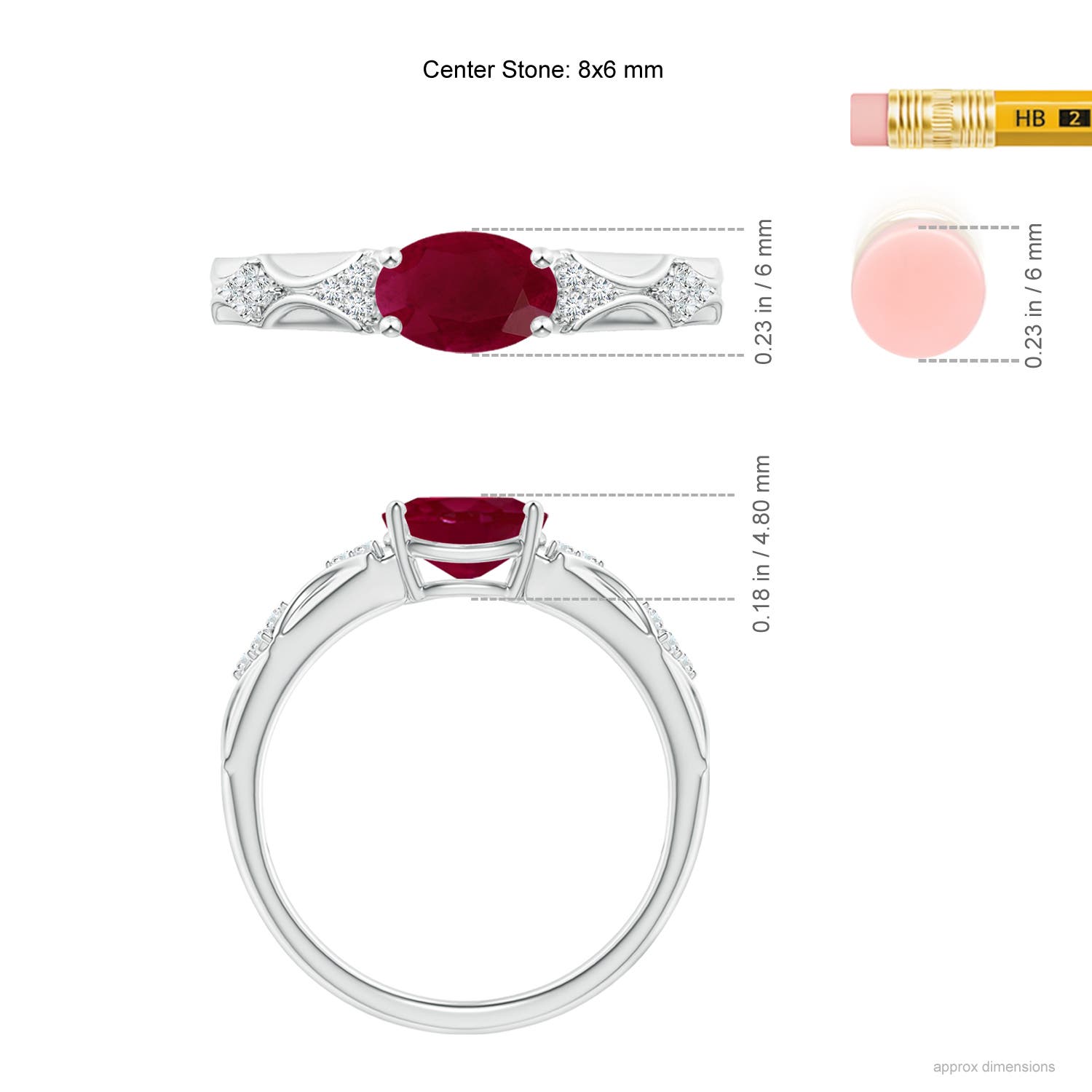 A - Ruby / 1.32 CT / 14 KT White Gold