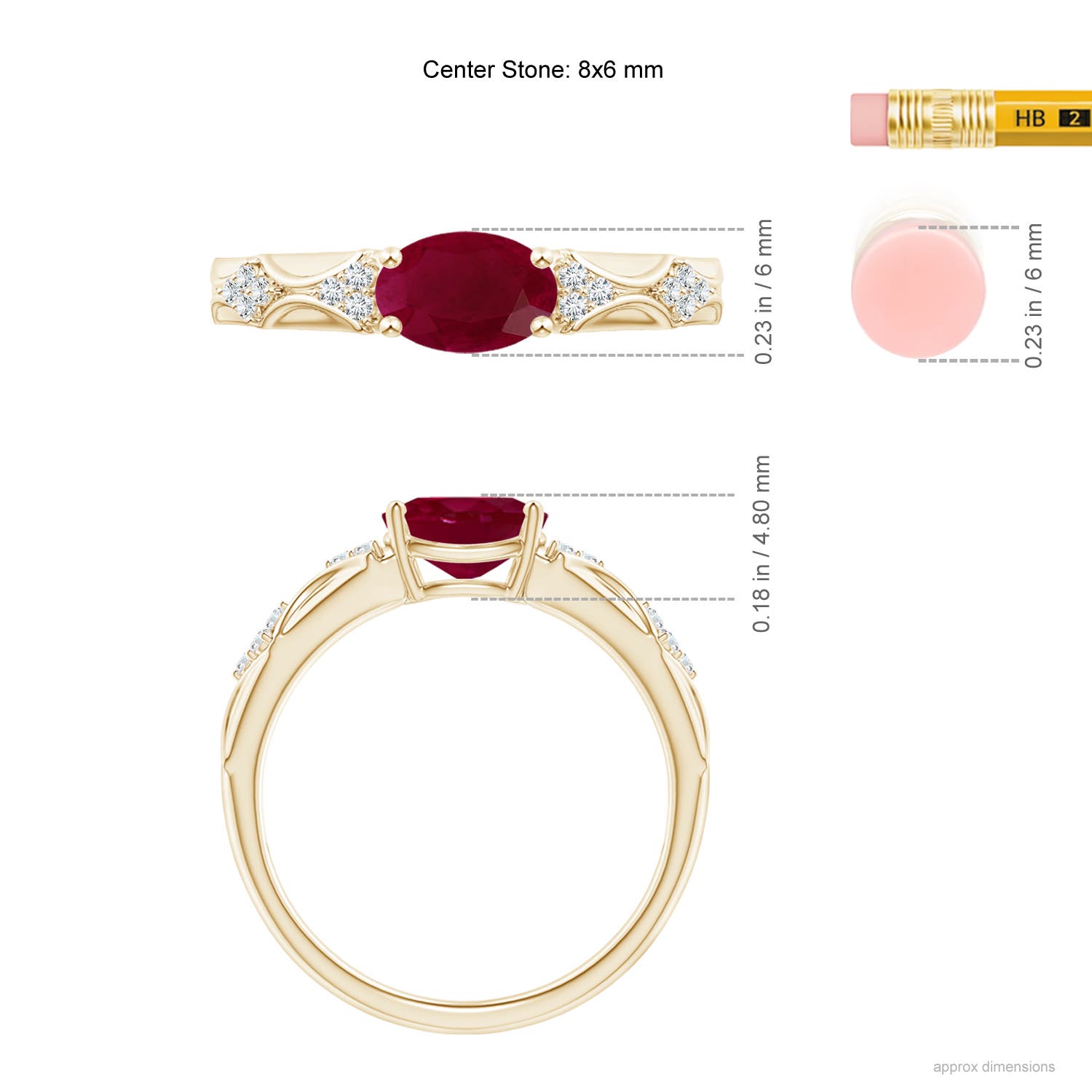 A - Ruby / 1.32 CT / 14 KT Yellow Gold