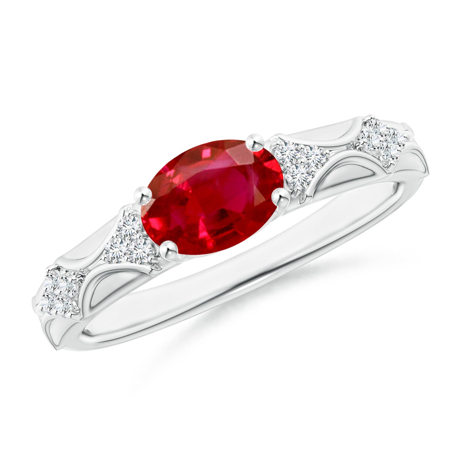 AAA - Ruby / 1.32 CT / 14 KT White Gold