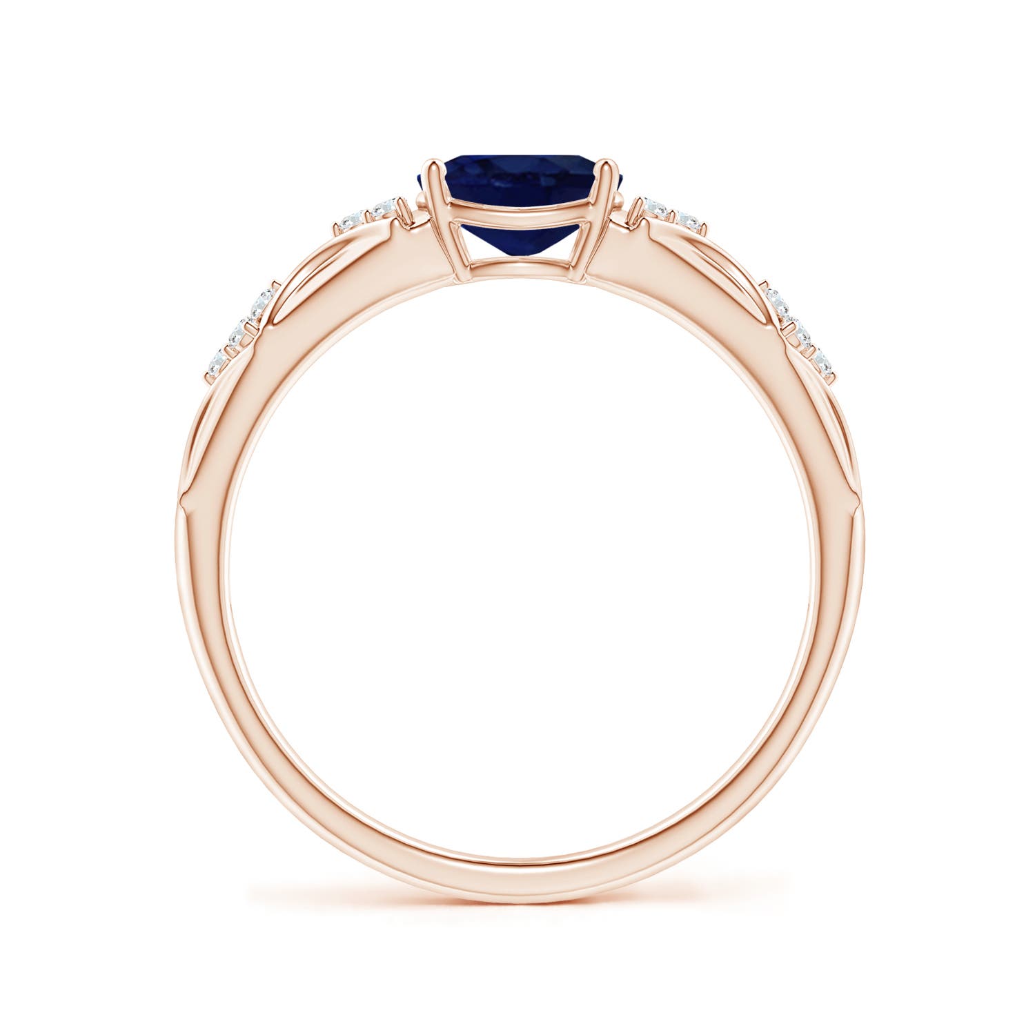 A - Blue Sapphire / 0.91 CT / 14 KT Rose Gold