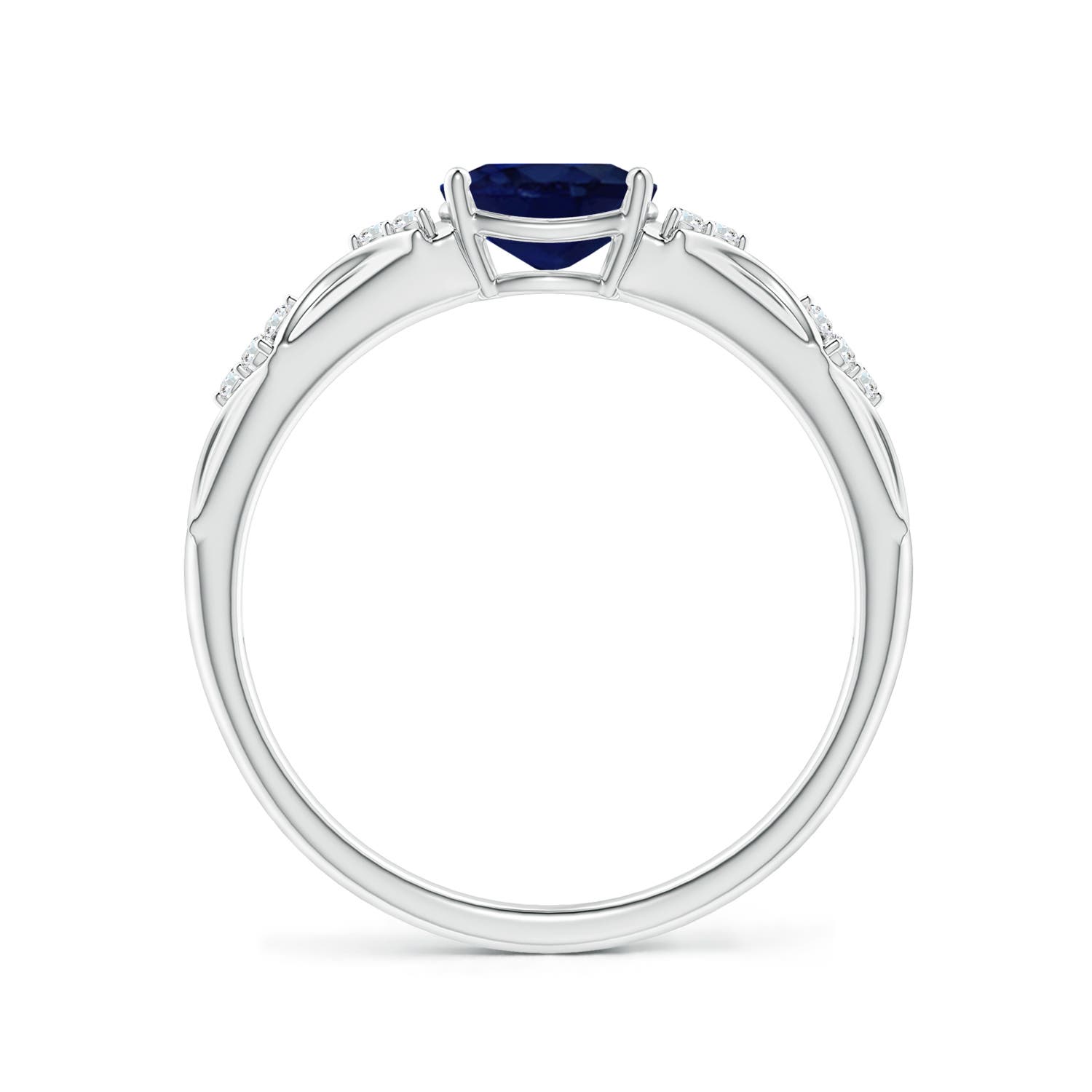 A - Blue Sapphire / 0.91 CT / 14 KT White Gold