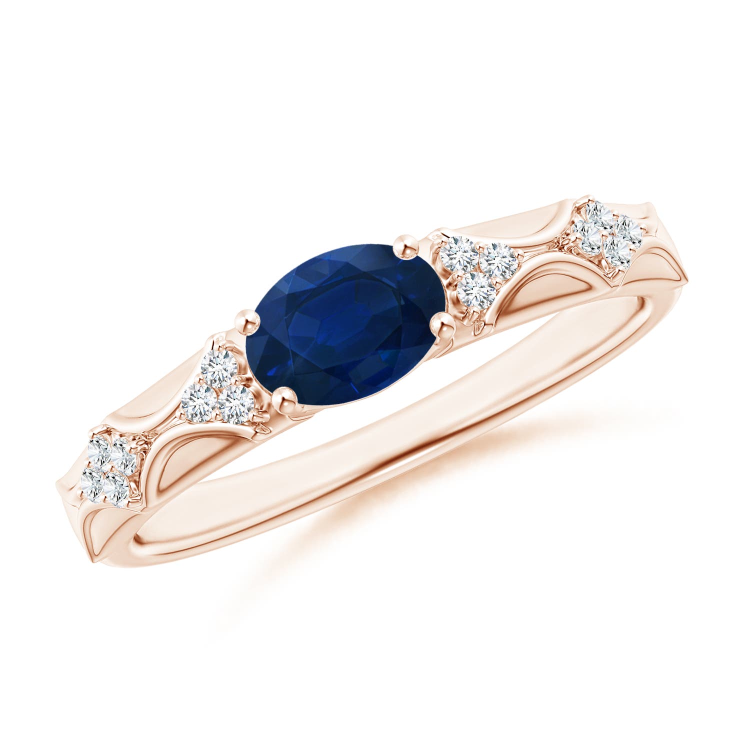 AA - Blue Sapphire / 0.91 CT / 14 KT Rose Gold