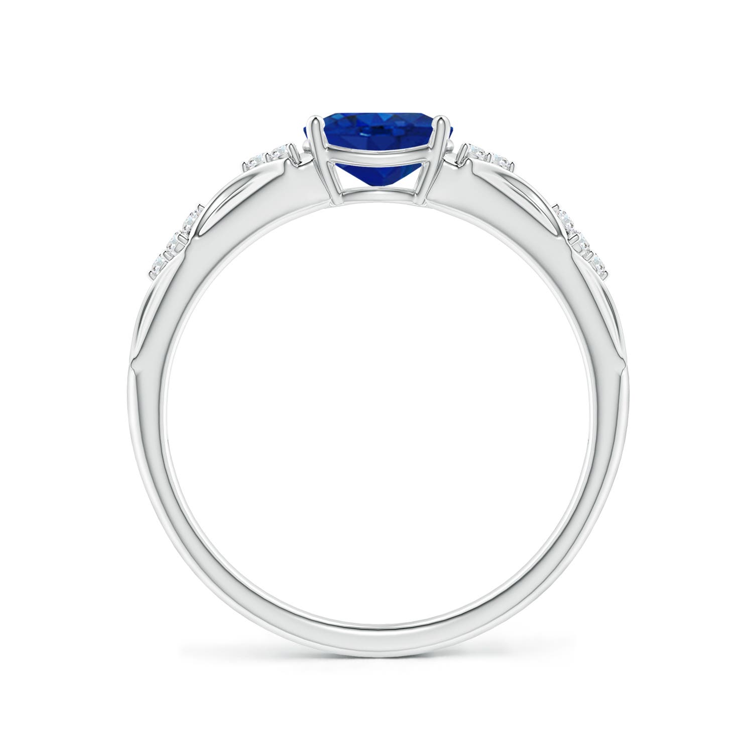 AAA - Blue Sapphire / 0.91 CT / 14 KT White Gold