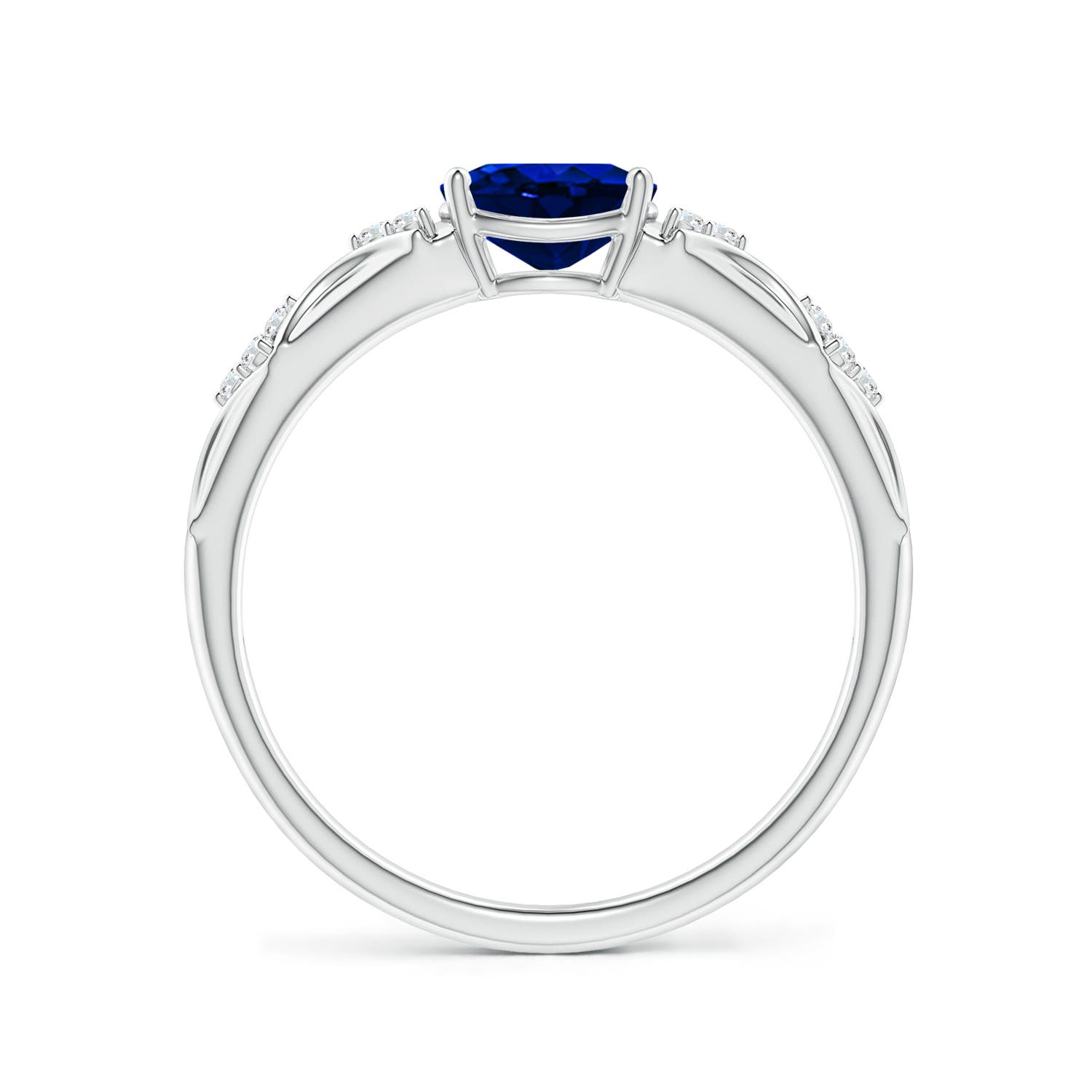 AAAA - Blue Sapphire / 0.91 CT / 14 KT White Gold