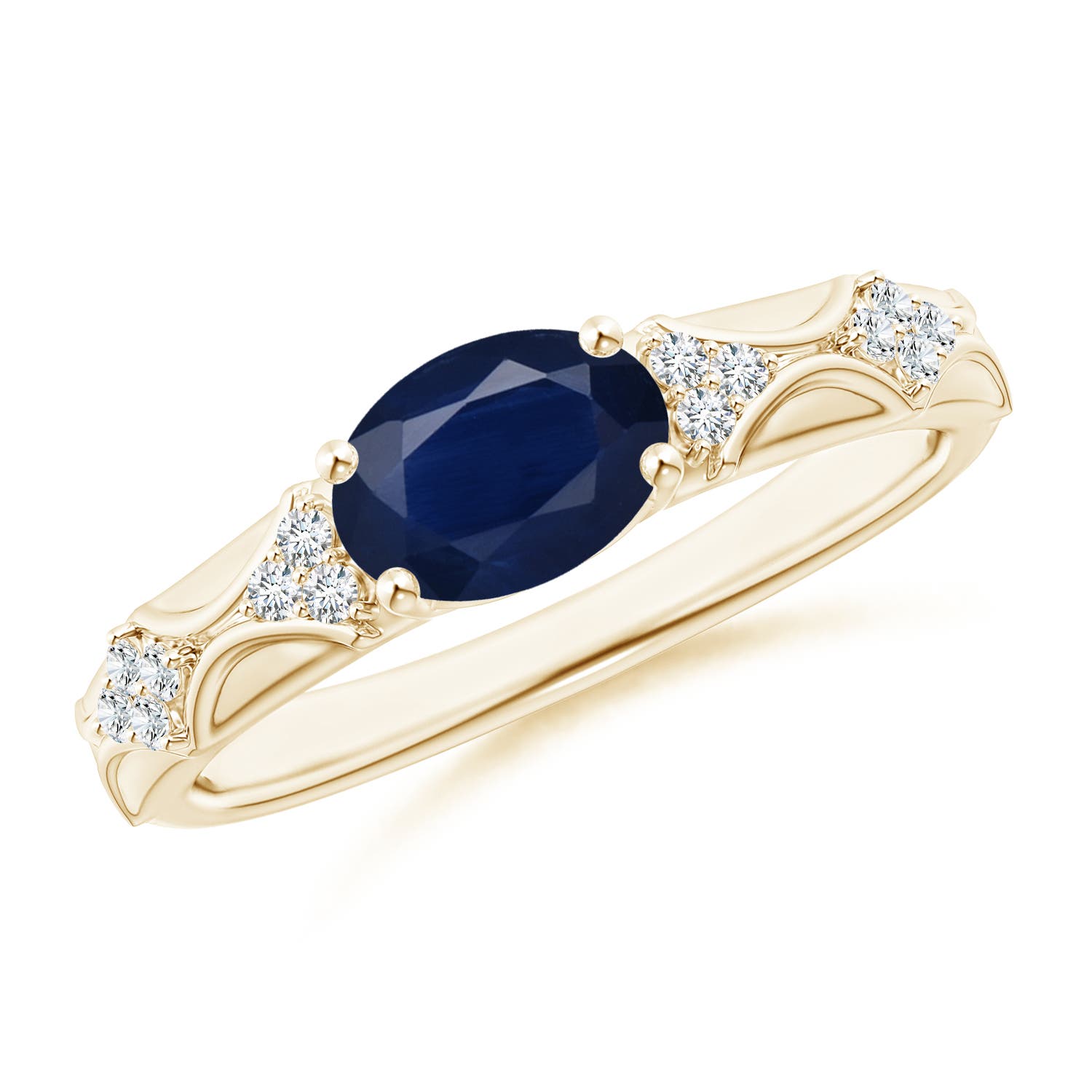 A - Blue Sapphire / 1.62 CT / 14 KT Yellow Gold