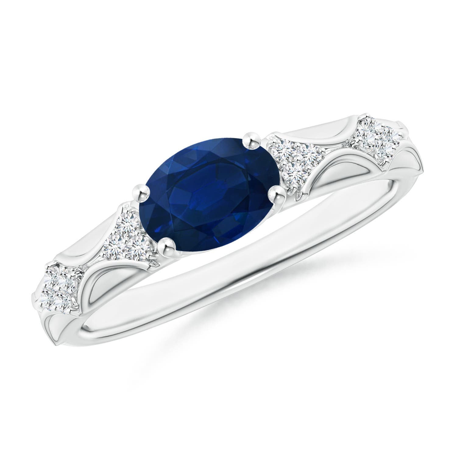 AA - Blue Sapphire / 1.62 CT / 14 KT White Gold