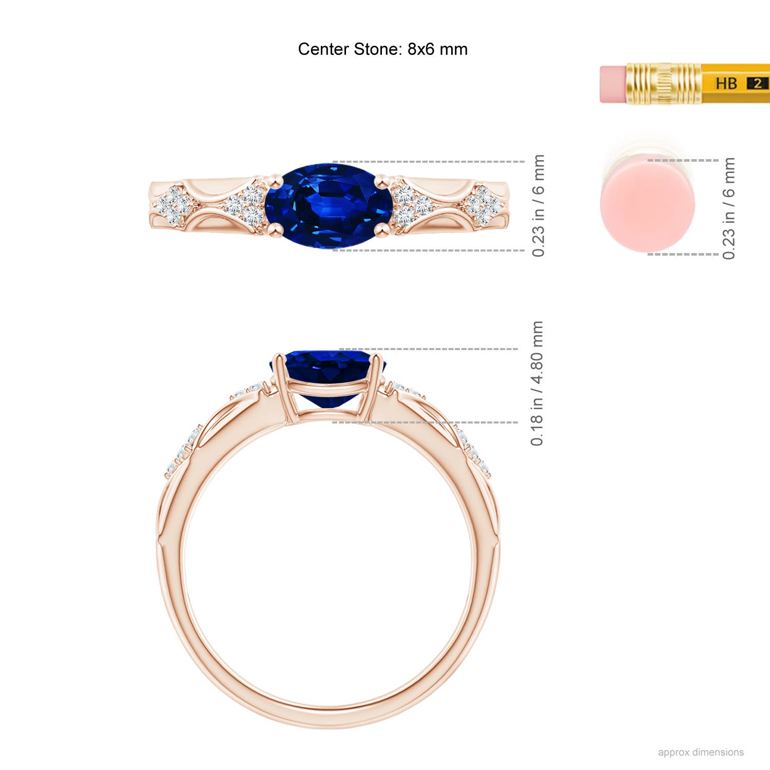 AAAA - Blue Sapphire / 1.62 CT / 14 KT Rose Gold