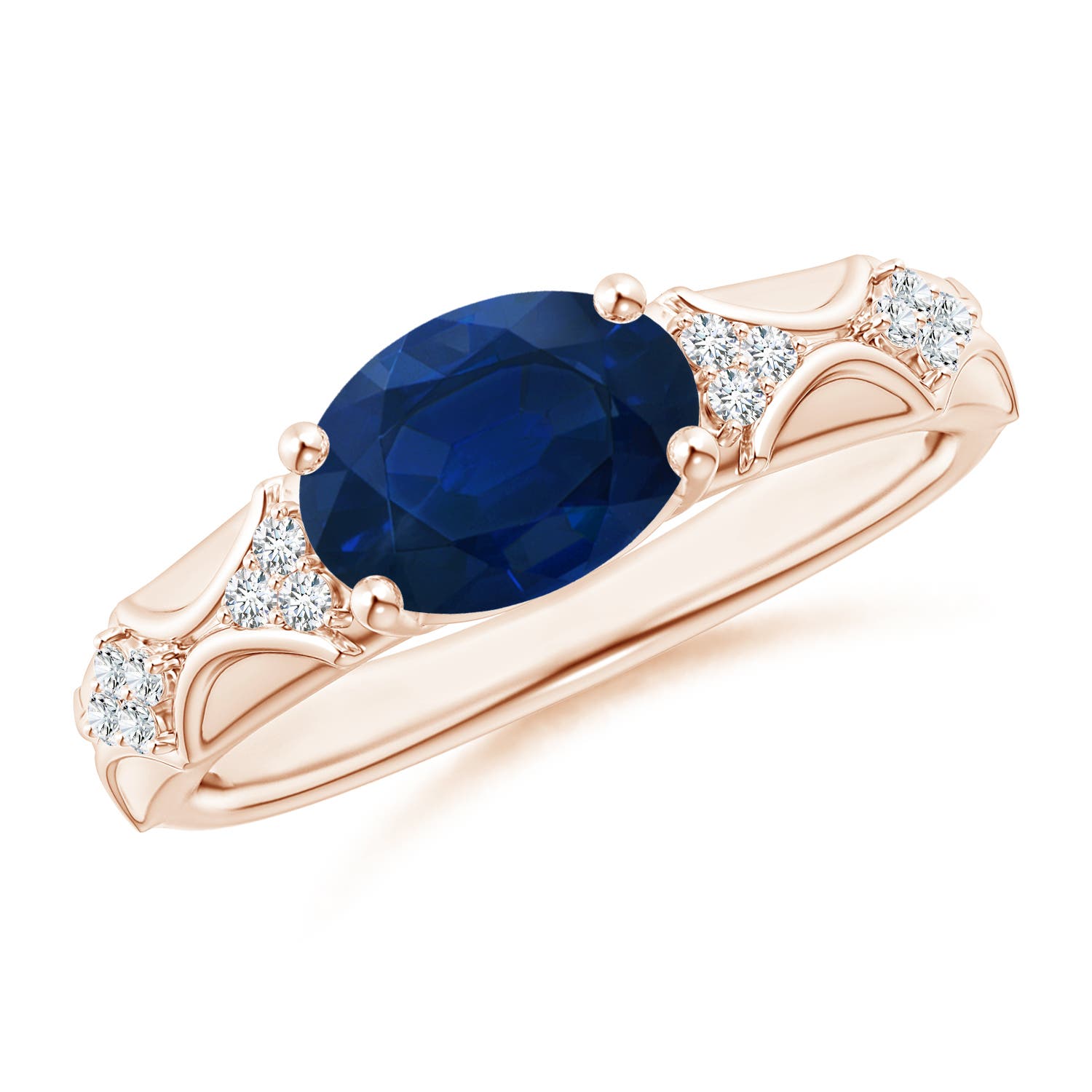 AA - Blue Sapphire / 2.08 CT / 14 KT Rose Gold