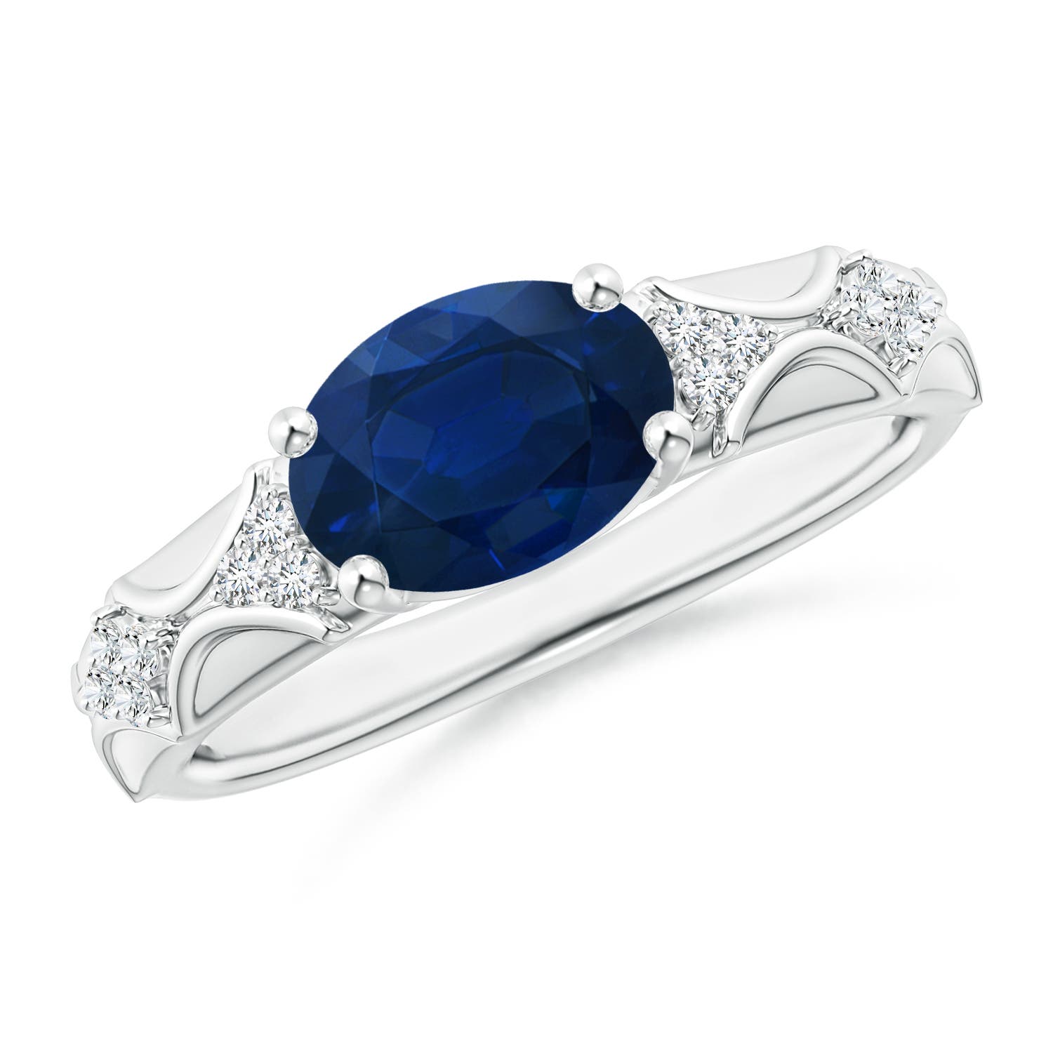 AA - Blue Sapphire / 2.08 CT / 14 KT White Gold