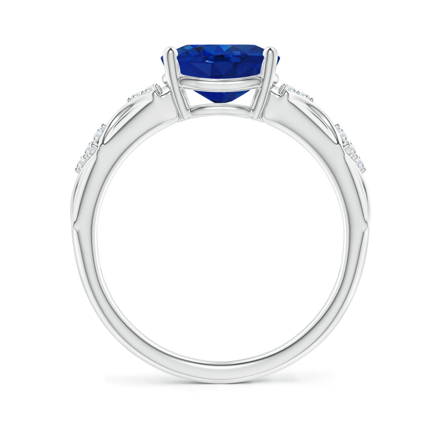 AAA - Blue Sapphire / 2.08 CT / 14 KT White Gold