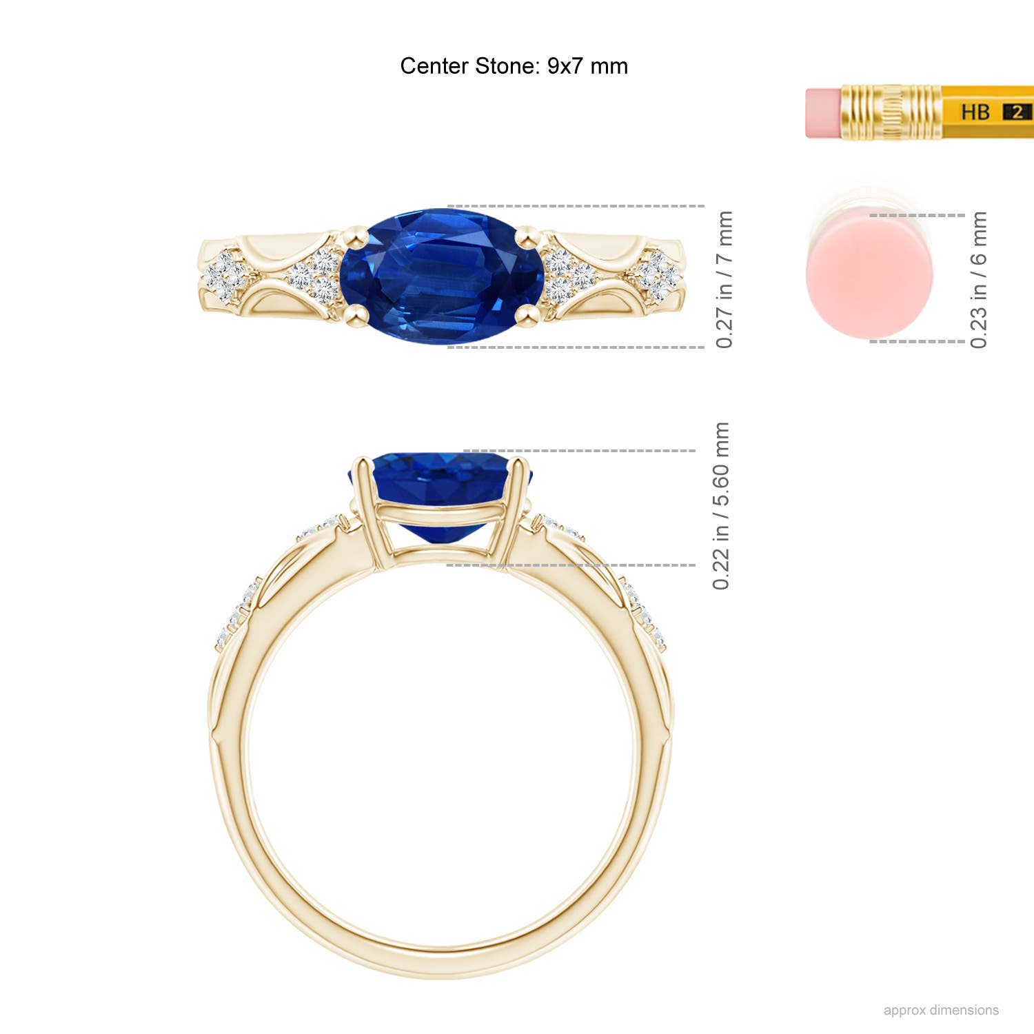 AAA - Blue Sapphire / 2.08 CT / 14 KT Yellow Gold