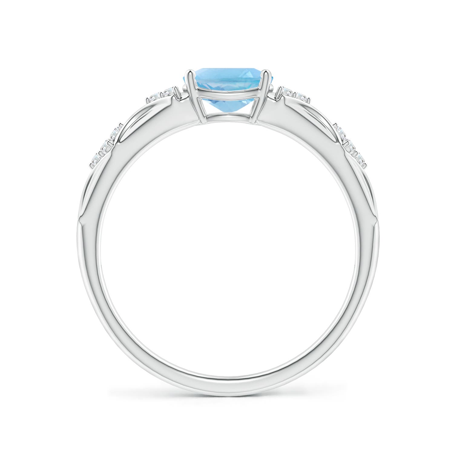 A - Swiss Blue Topaz / 0.99 CT / 14 KT White Gold