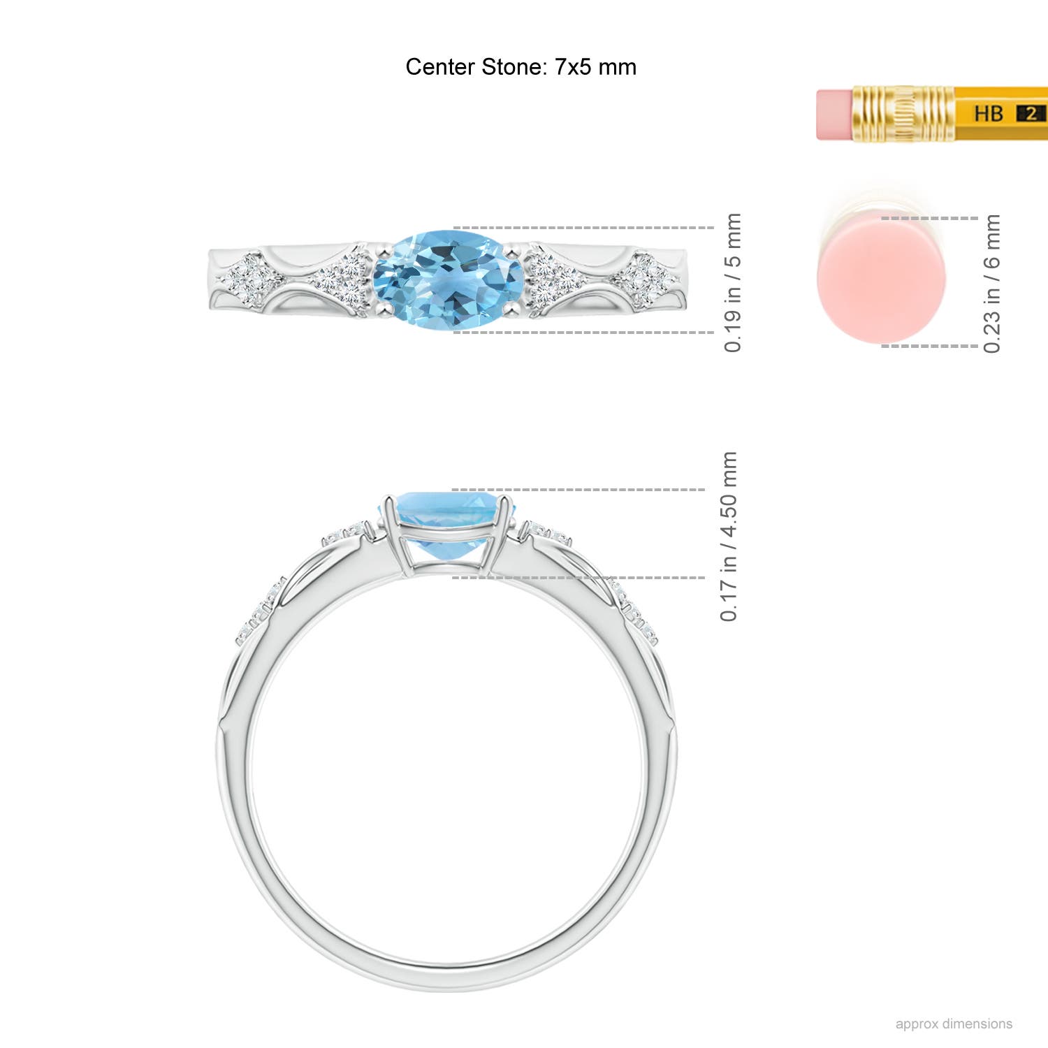 A - Swiss Blue Topaz / 0.99 CT / 14 KT White Gold