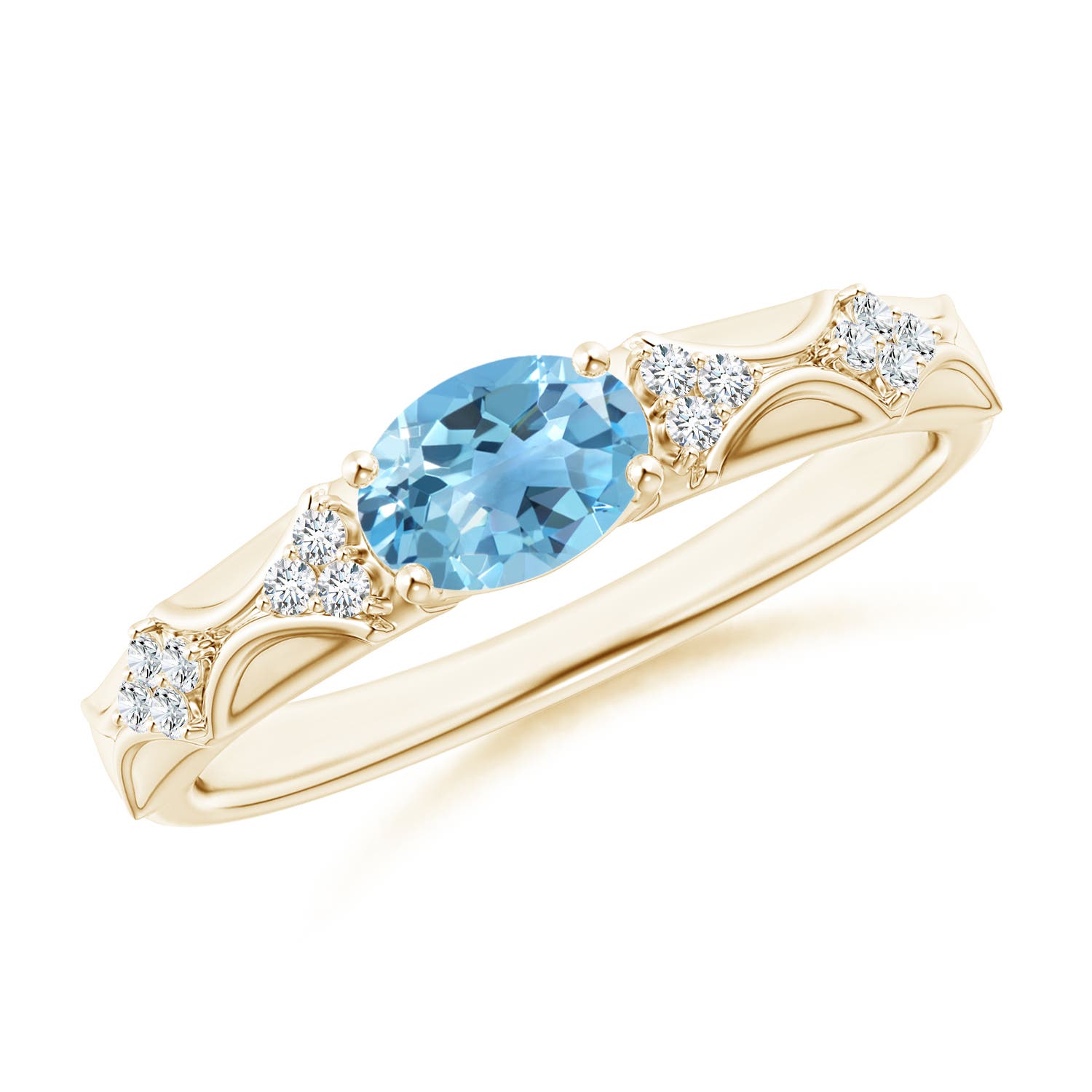 A - Swiss Blue Topaz / 0.99 CT / 14 KT Yellow Gold