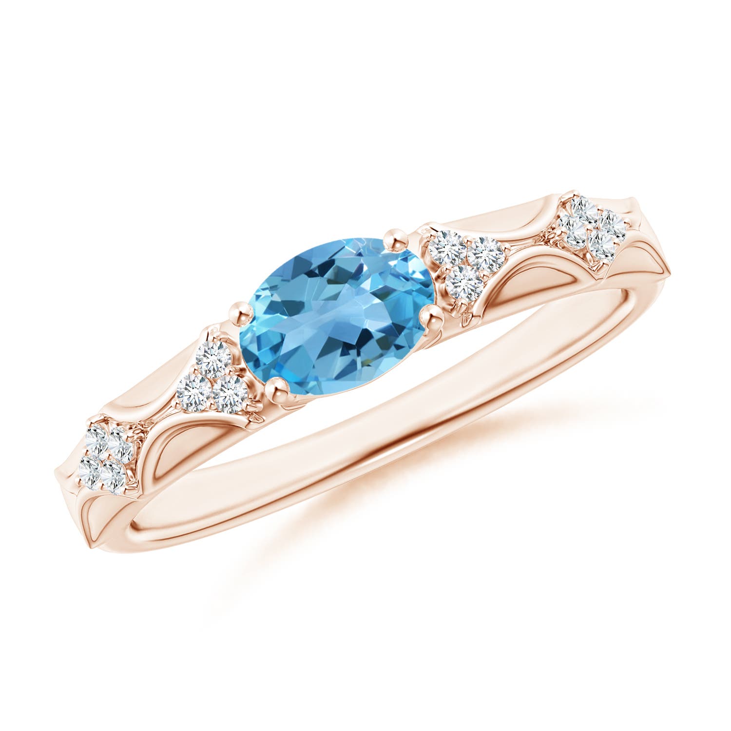 AA - Swiss Blue Topaz / 0.99 CT / 14 KT Rose Gold