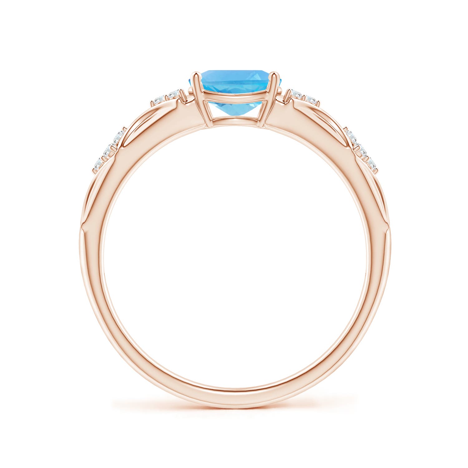 AA - Swiss Blue Topaz / 0.99 CT / 14 KT Rose Gold