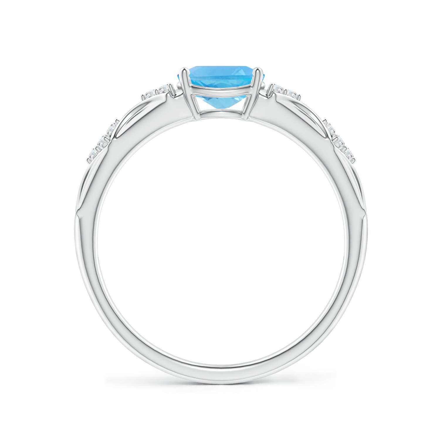 AA - Swiss Blue Topaz / 0.99 CT / 14 KT White Gold