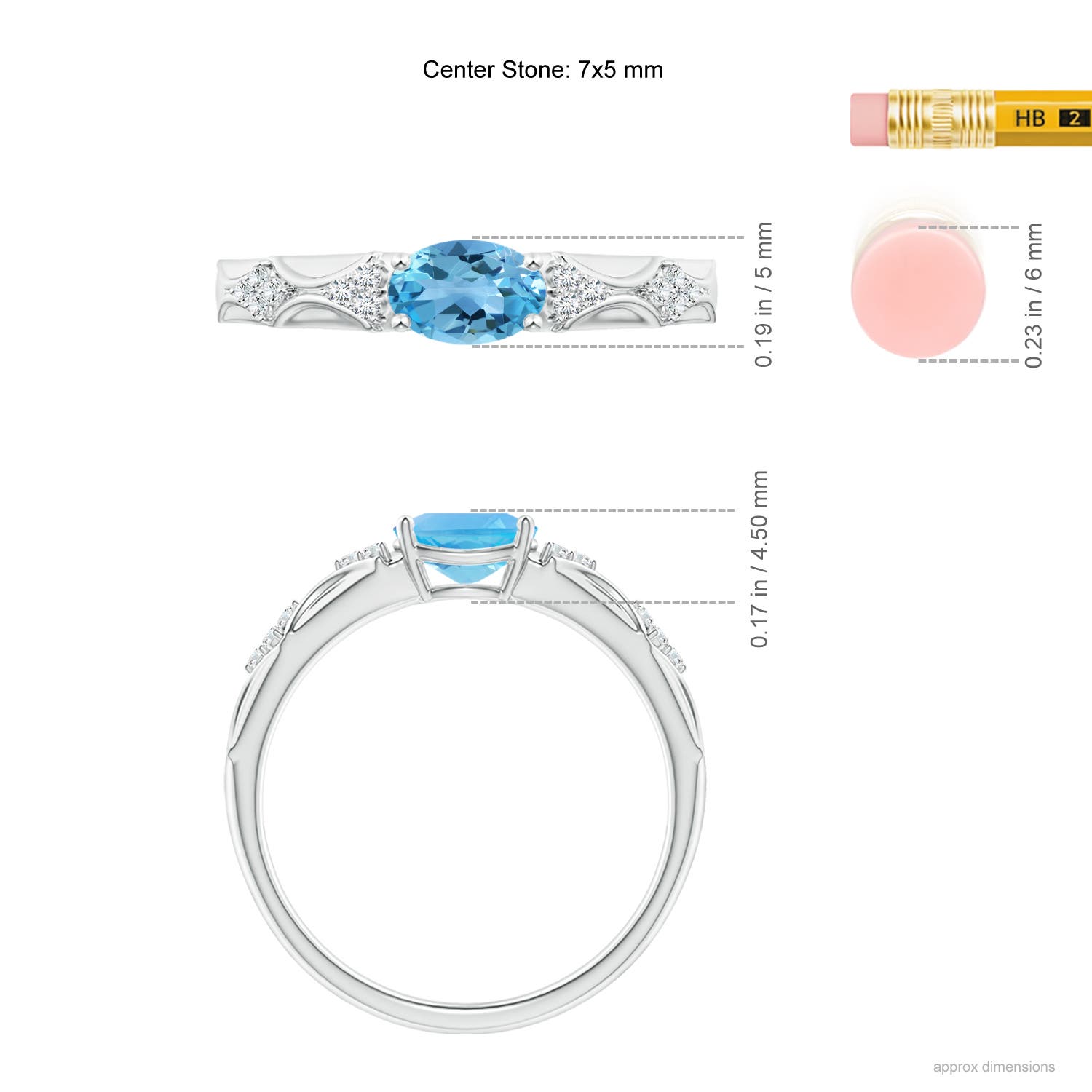 AA - Swiss Blue Topaz / 0.99 CT / 14 KT White Gold